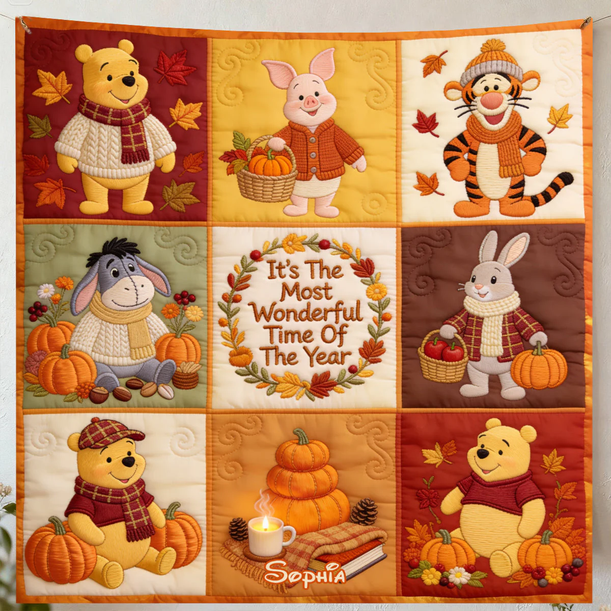 It's The Most Beautiful Of The Year - Honey Bear Fall Vibes - Personalized Blanket - DSNY