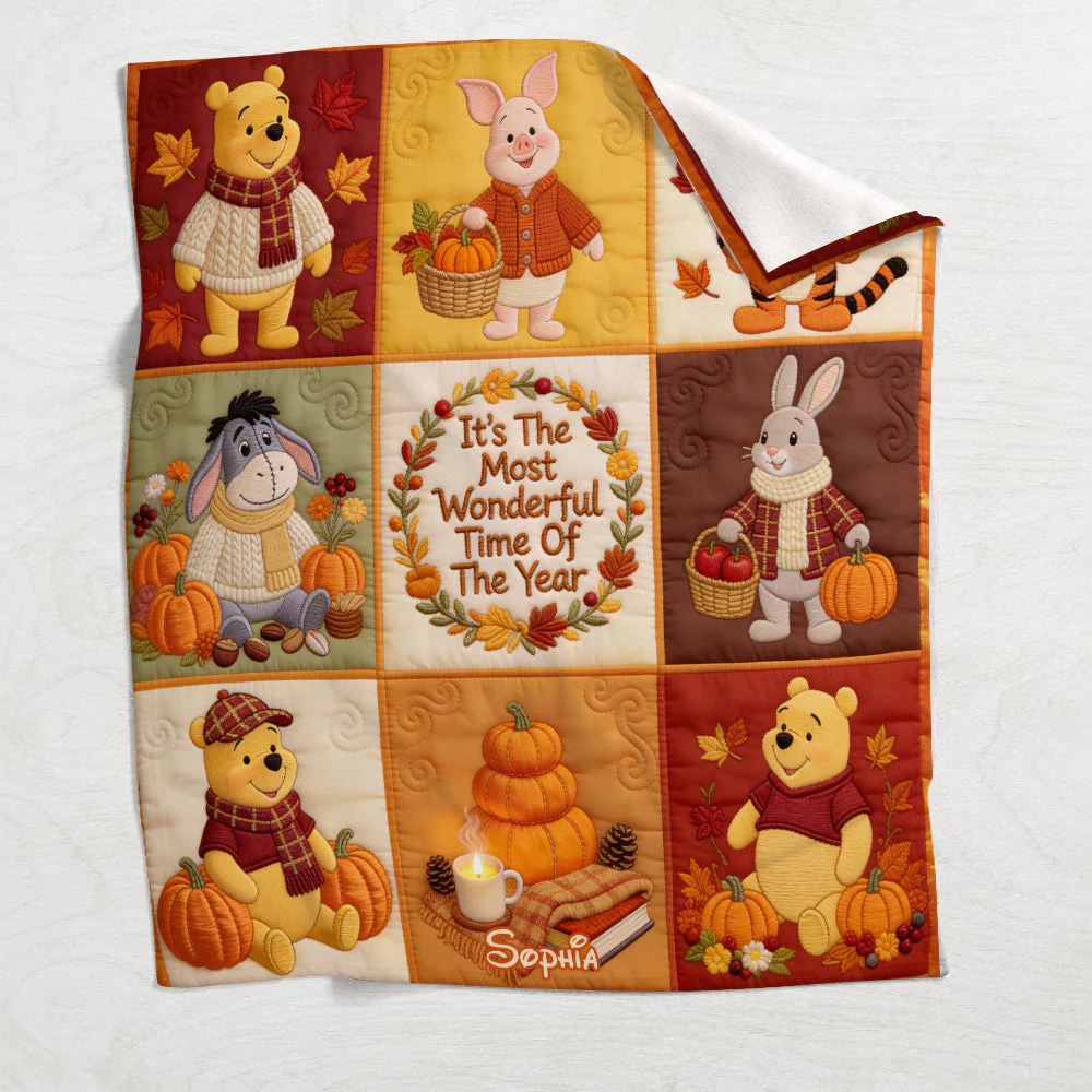 It's The Most Beautiful Of The Year - Honey Bear Fall Vibes - Personalized Blanket - DSNY - Image 4