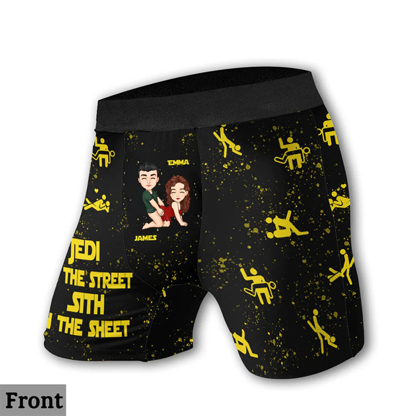 Jedi In The Street Sith In The Sheet - Personalized Men’s Boxer Briefs - Funny Gifts For Him | GR10 NL122 - Image 2