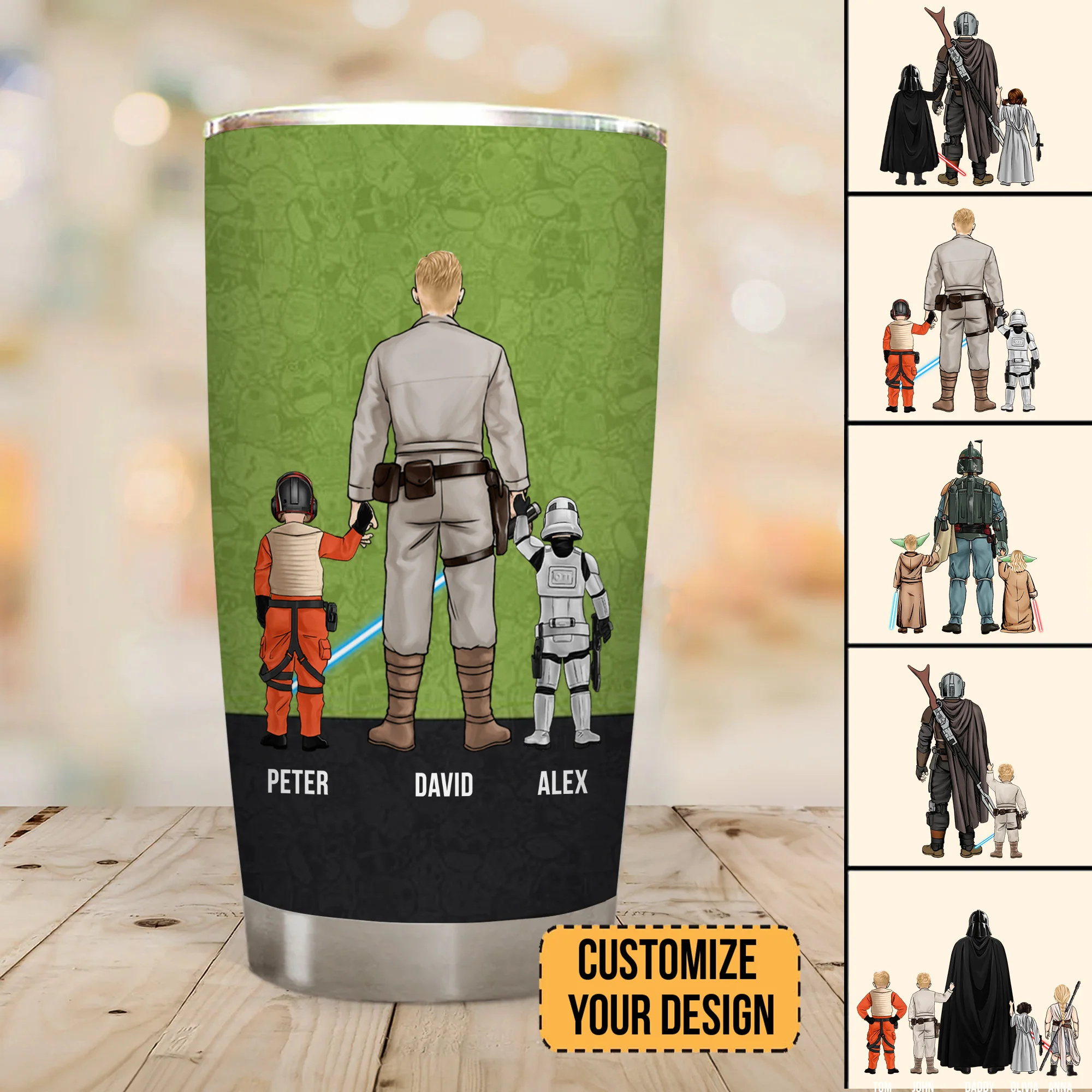 Stwa Jedi Master Dad A Force To Be Reckoned - Gift For Dad - Personalized Tumbler - CL08 NA94 - Image 2