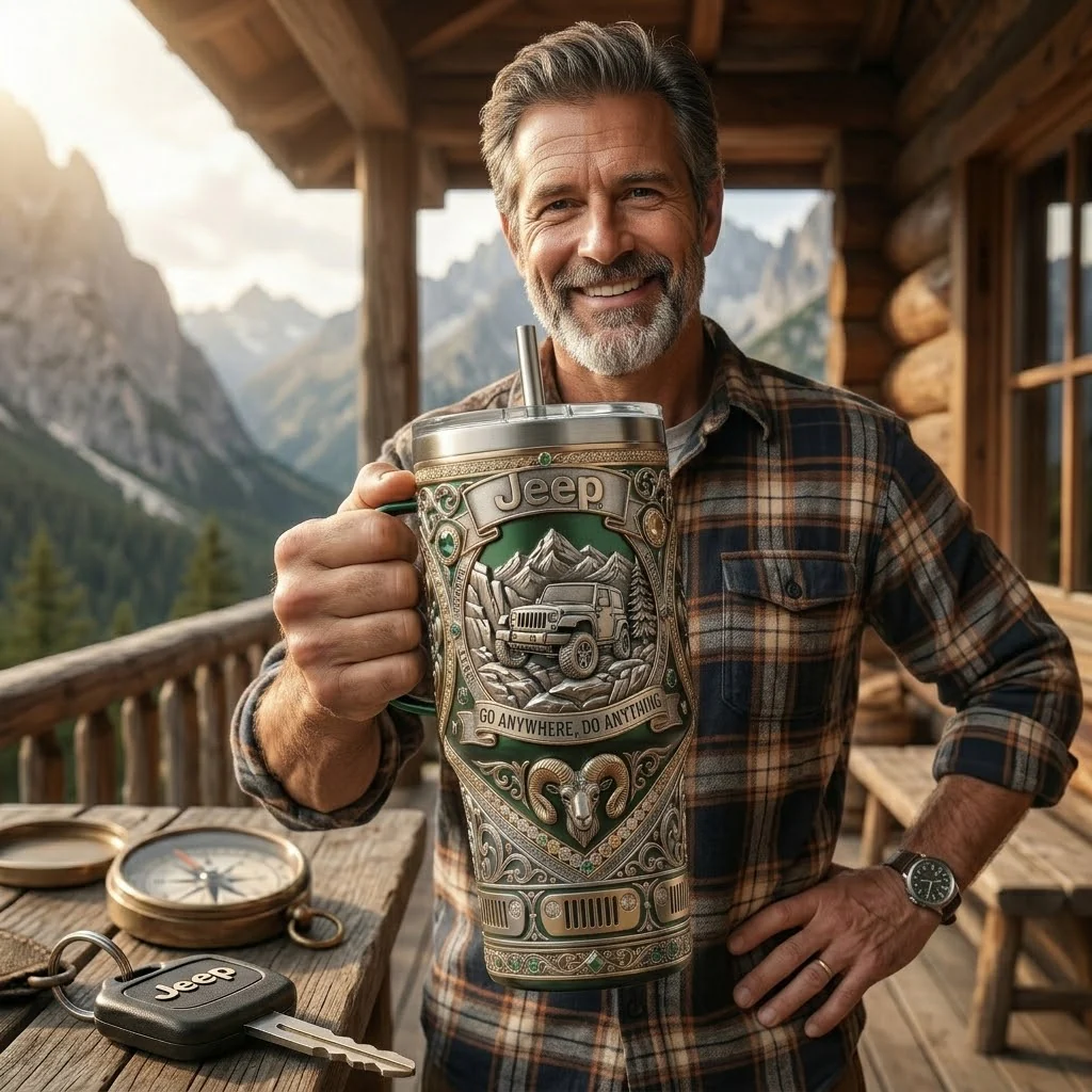 Off-Road Adventure Road And Trail Travel - Personalized Tumbler - Gift For Dad, Grandpa, Jeep Lovers - Image 3