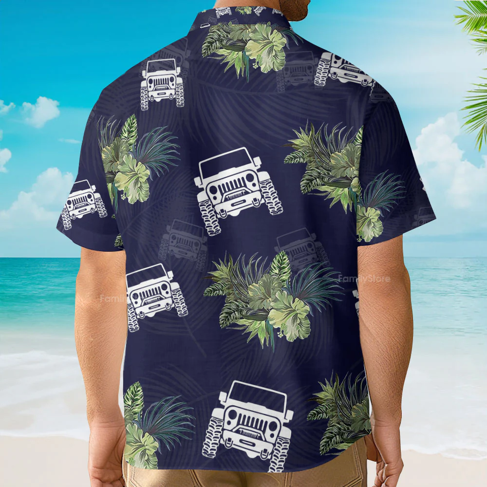Jeep Lover Tropical Leaf - Hawaiian Shirt For Men And Women - Image 2