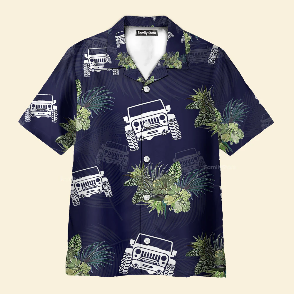 Jeep Lover Tropical Leaf - Hawaiian Shirt For Men And Women - Image 3