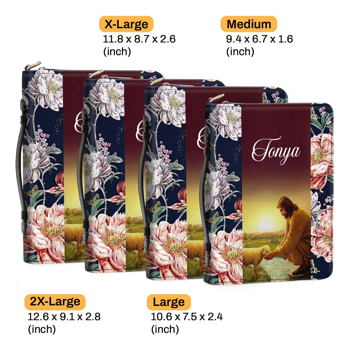 Jesus And Lamb John 1027 My Sheep Hear My Voice - Awesome Personalized Bible Covers - AT4082441 - Image 3