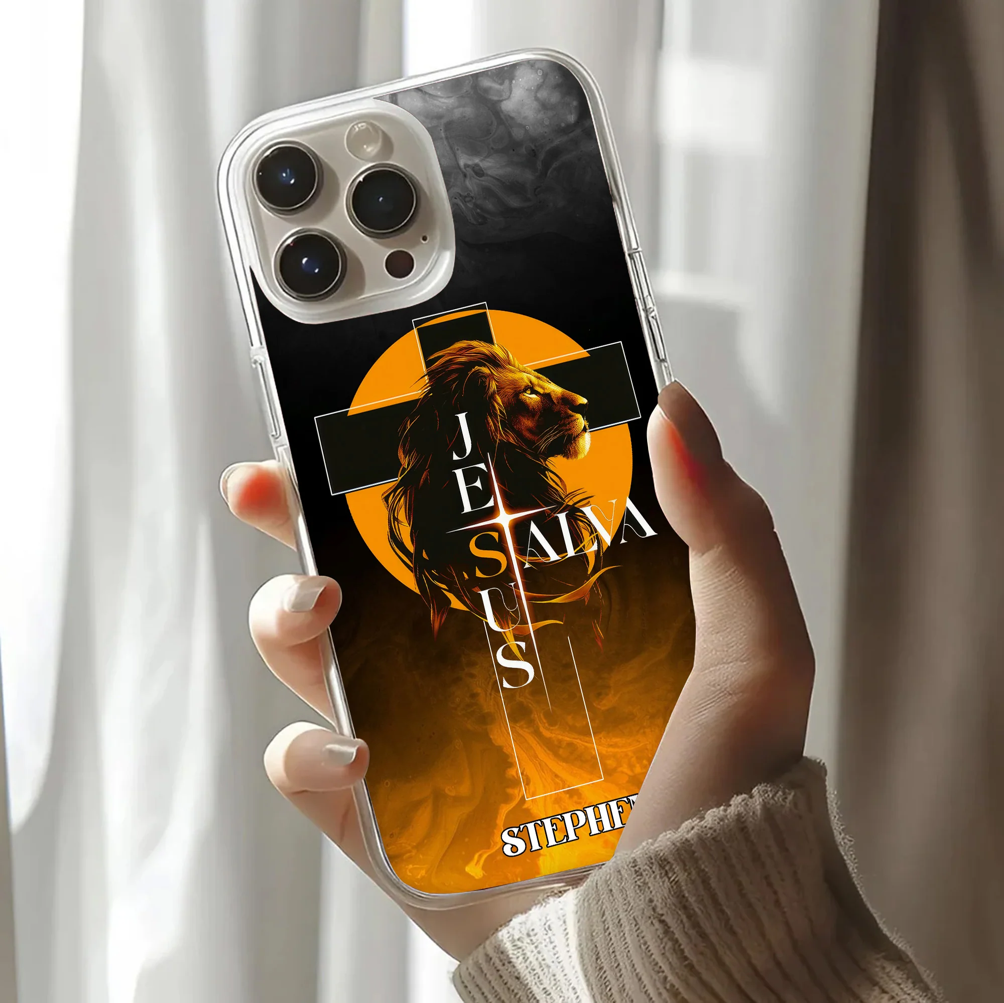 Jesus And Salva - Personalized Phone Case - Gift For Him TD118 - Image 3