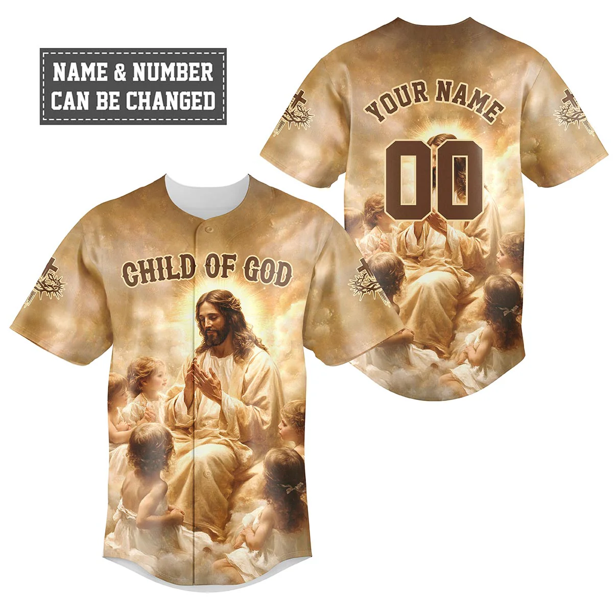 Jesus Child Of God Baseball Jersey - Christant Gift For Him