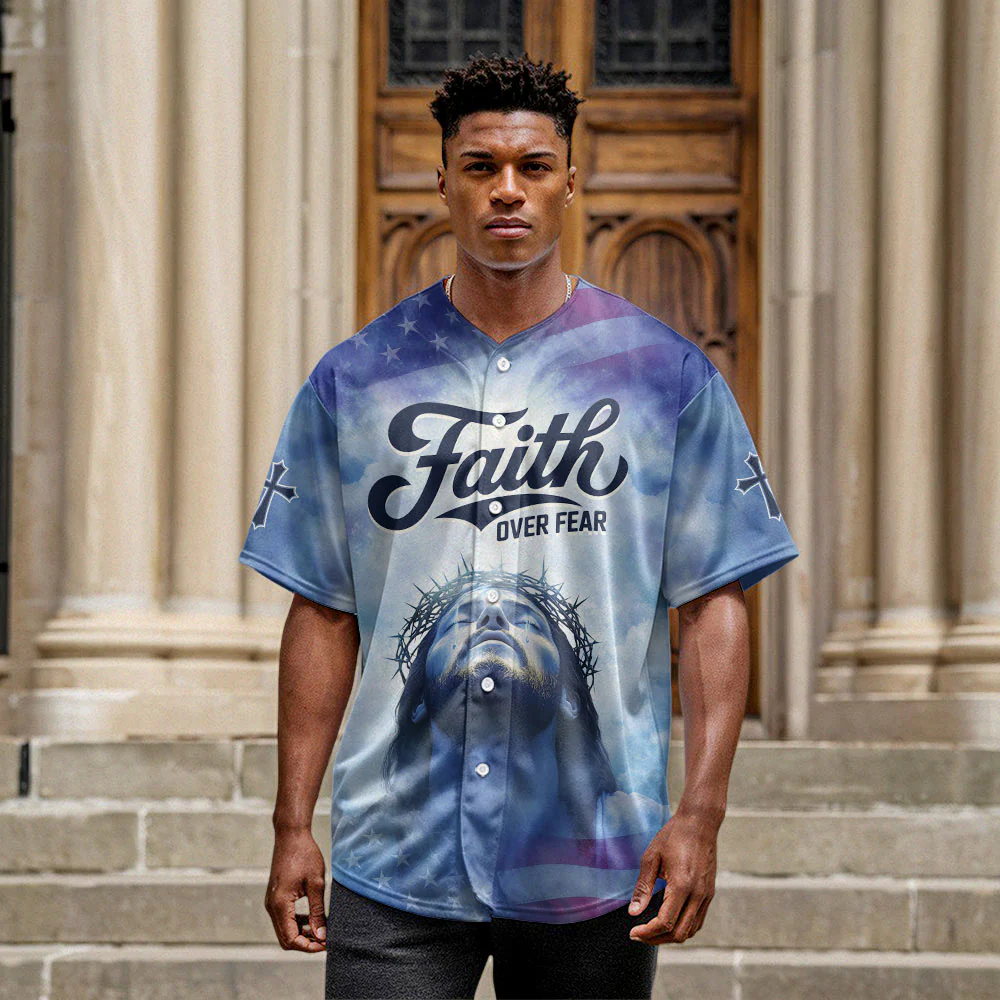 Jesus Faith Over Fear Baseball Jersey Bundle - Image 9