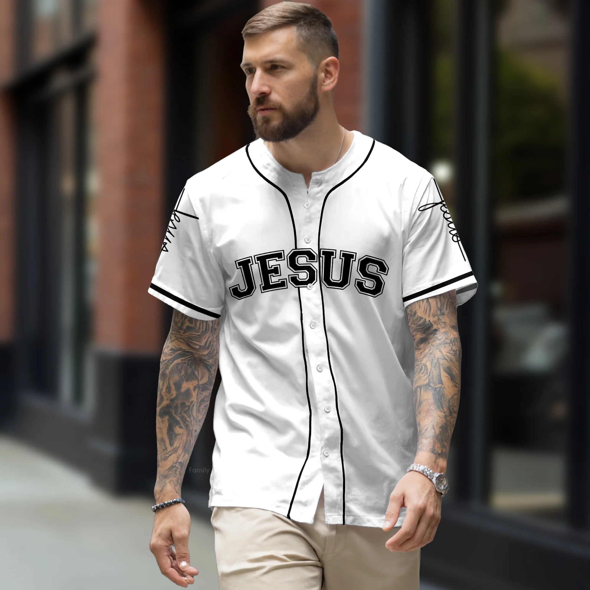 Jesus Hug Embracing Christ Baseball Tee Jersey Shirts - Image 2