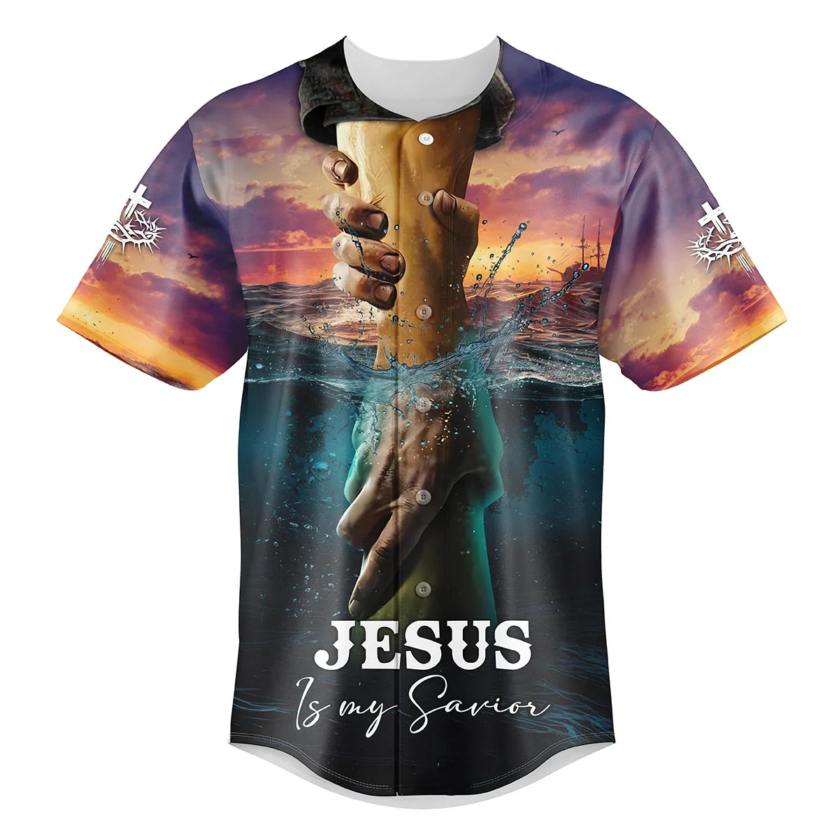 Jesus is my Savior Baseball Jersey - Christant Gift For Him - Image 2