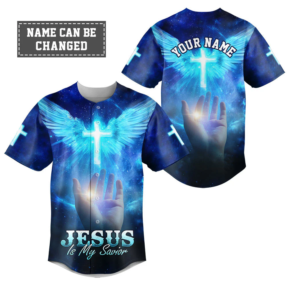 Jesus Is My Savior Custom Name Baseball Jersey - Christant Gift For Him