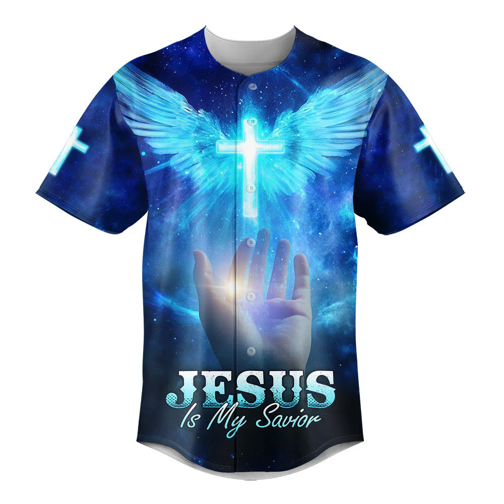 Jesus Is My Savior Custom Name Baseball Jersey - Christant Gift For Him - Image 2
