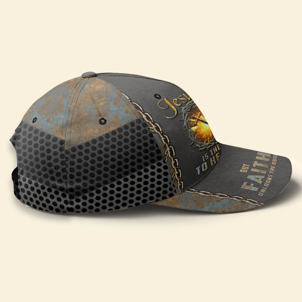 Jesus Is The Key To Heaven But Faith Unlocks The Door Hat Christian Gifts For Men - Image 4