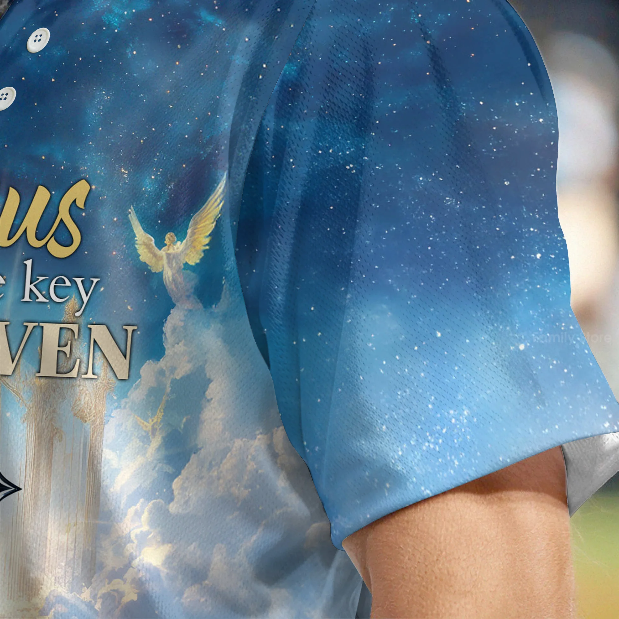 Jesus is the Key to Heaven Custom Name Baseball Jersey - Christant Gift For Him - Image 5
