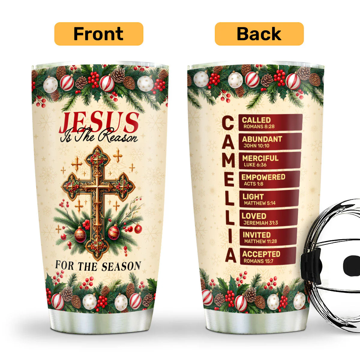 Jesus Is The Reason For The Season - Personalized Stainless Steel Tumbler TD118 - Image 2