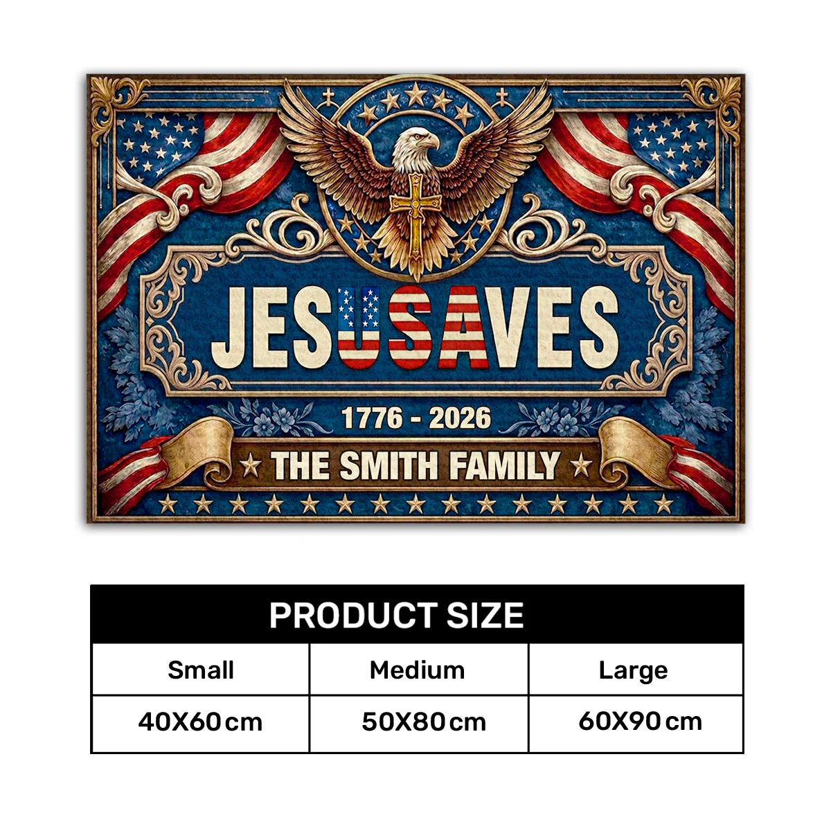 Jesus Saves Our Family - Personalized Doormat - Gift For Patriots - Image 7