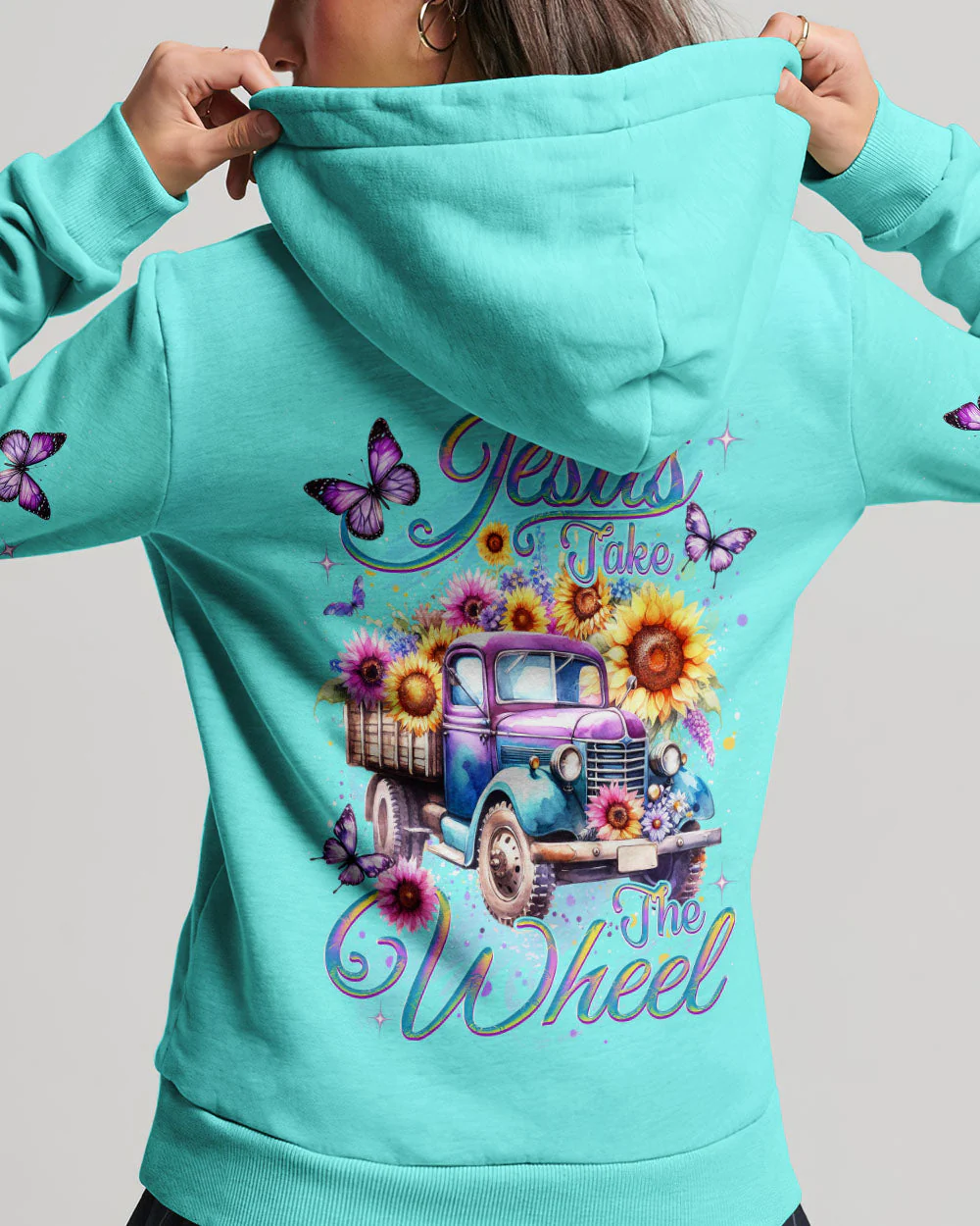 Jesus Take The Wheel Women's All Over Print Shirt - 0112232 - Image 3