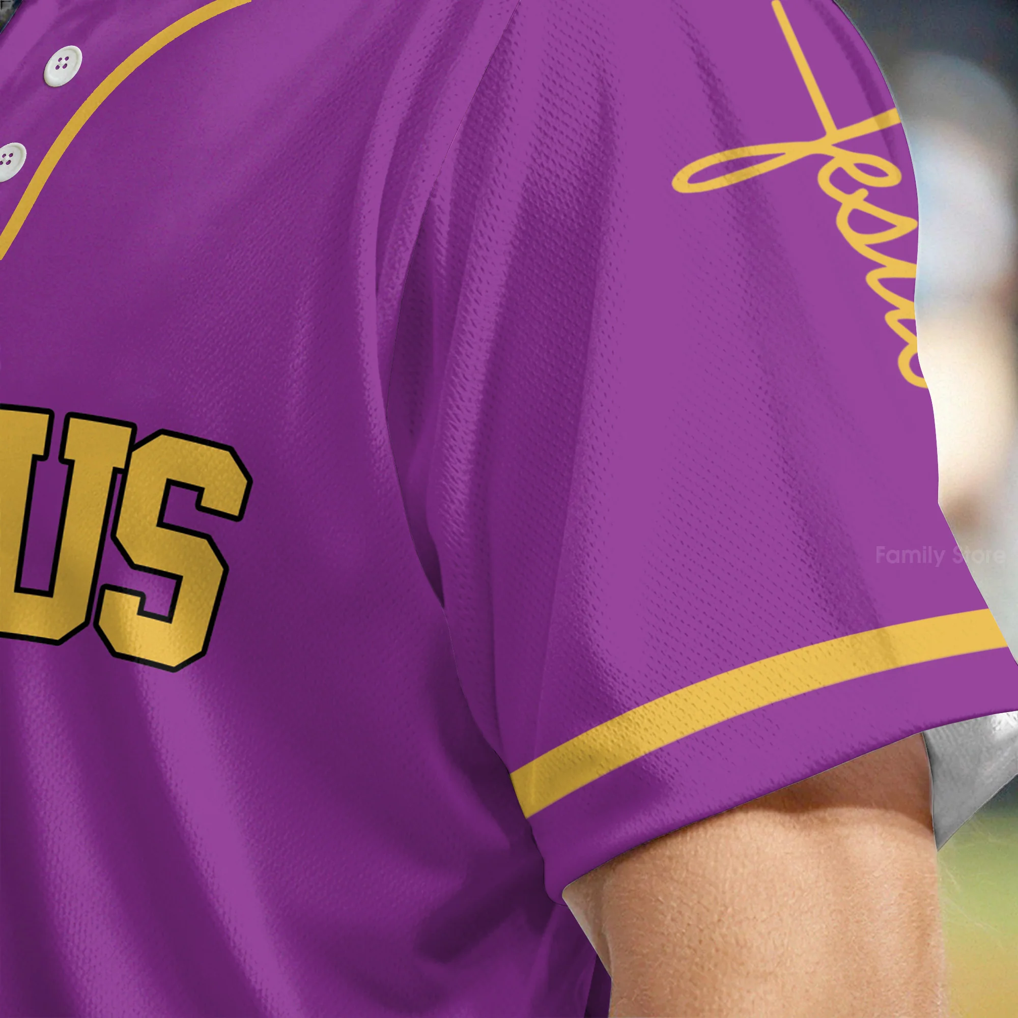 The Cross Purple - Baseball Jersey - Christant Gift For Him for God, Jesus - Image 5