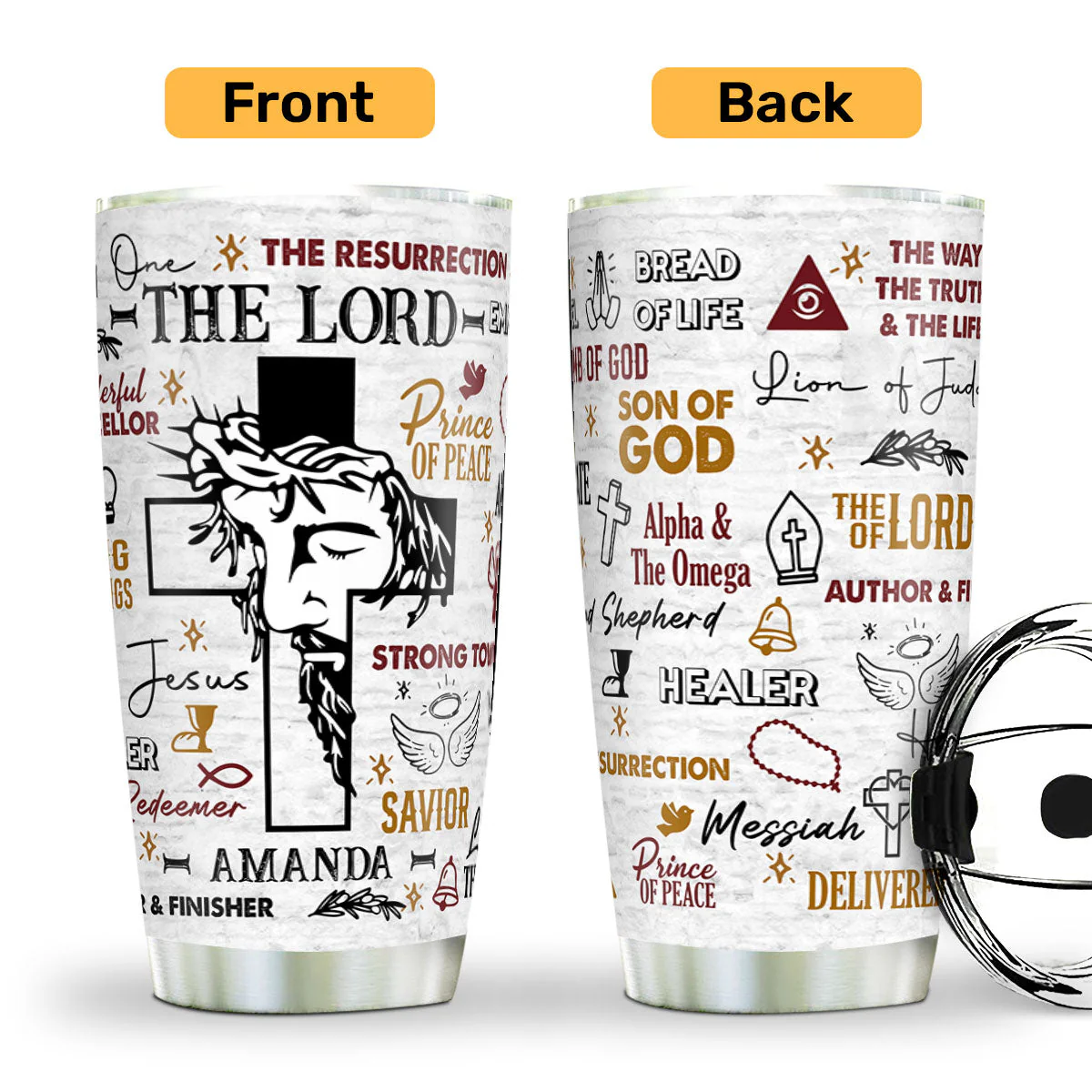 Jesus The Lord Of Lords | Personalized Stainless Steel Tumbler - Image 2