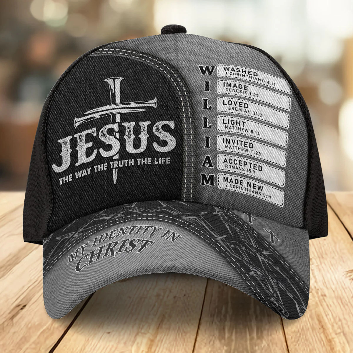 Jesus The Way The Truth The Life - Personalized Classic Cap - Image 11