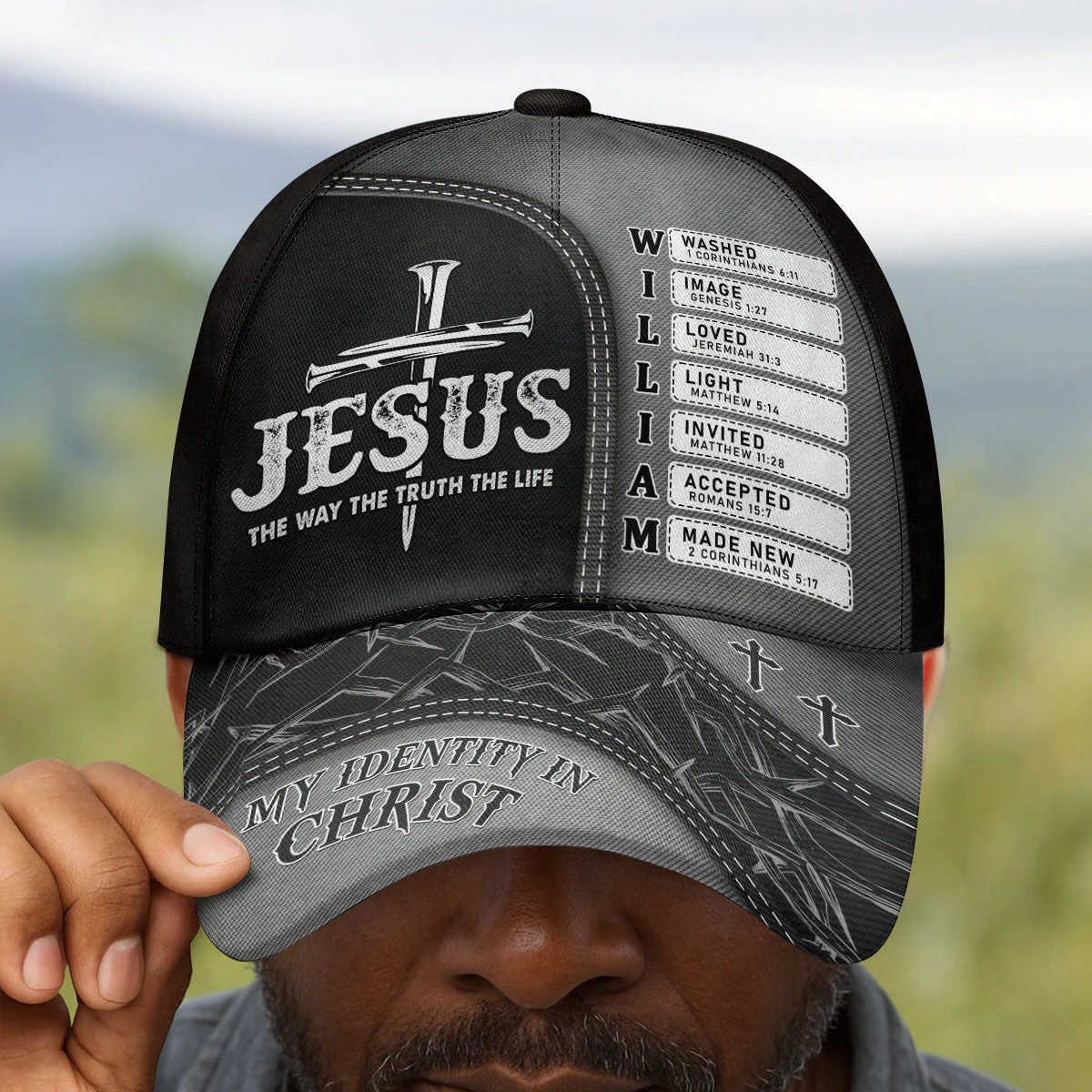 Jesus The Way The Truth The Life - Personalized Classic Cap - Image 12