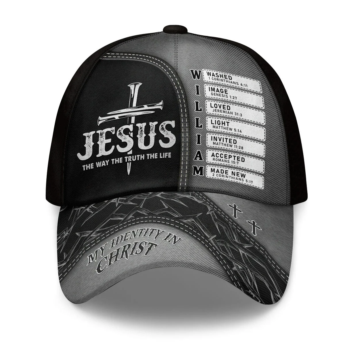 Jesus The Way The Truth The Life - Personalized Classic Cap - Image 13