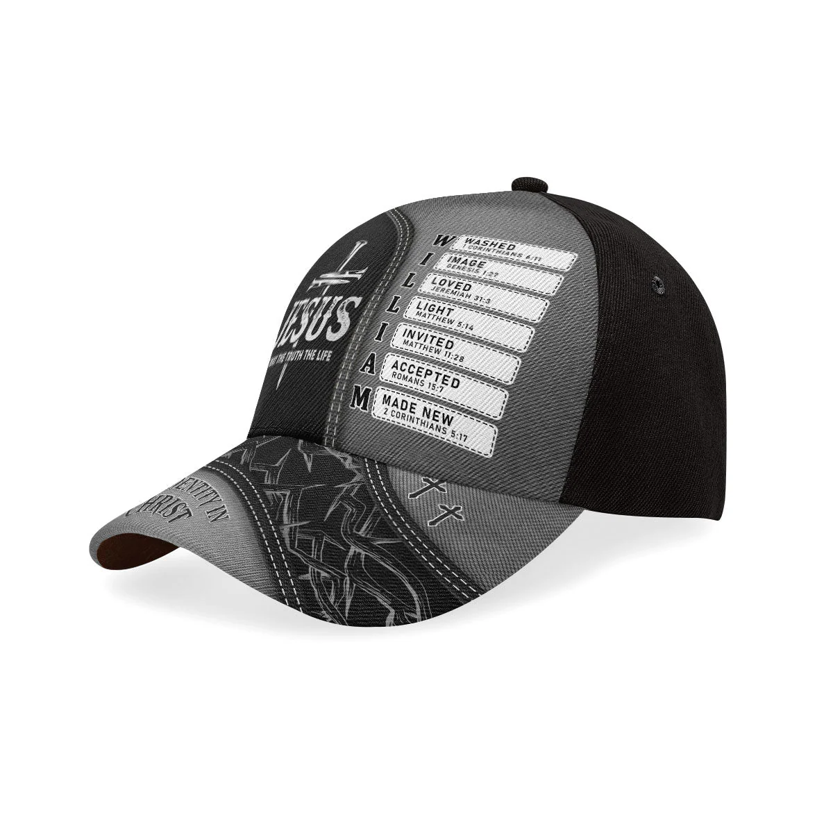 Jesus The Way The Truth The Life - Personalized Classic Cap - Image 14
