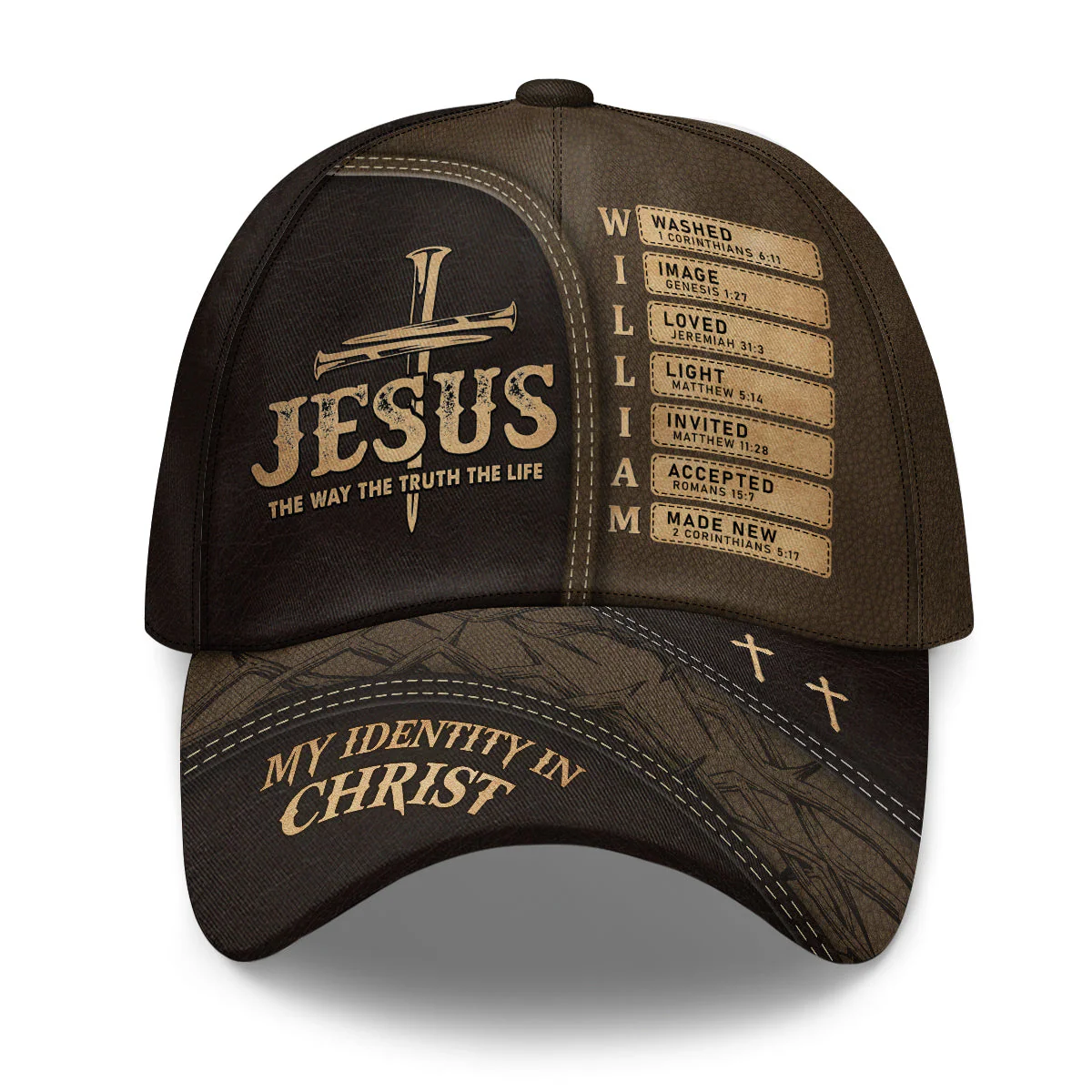 Jesus The Way The Truth The Life - Personalized Classic Cap - Image 3