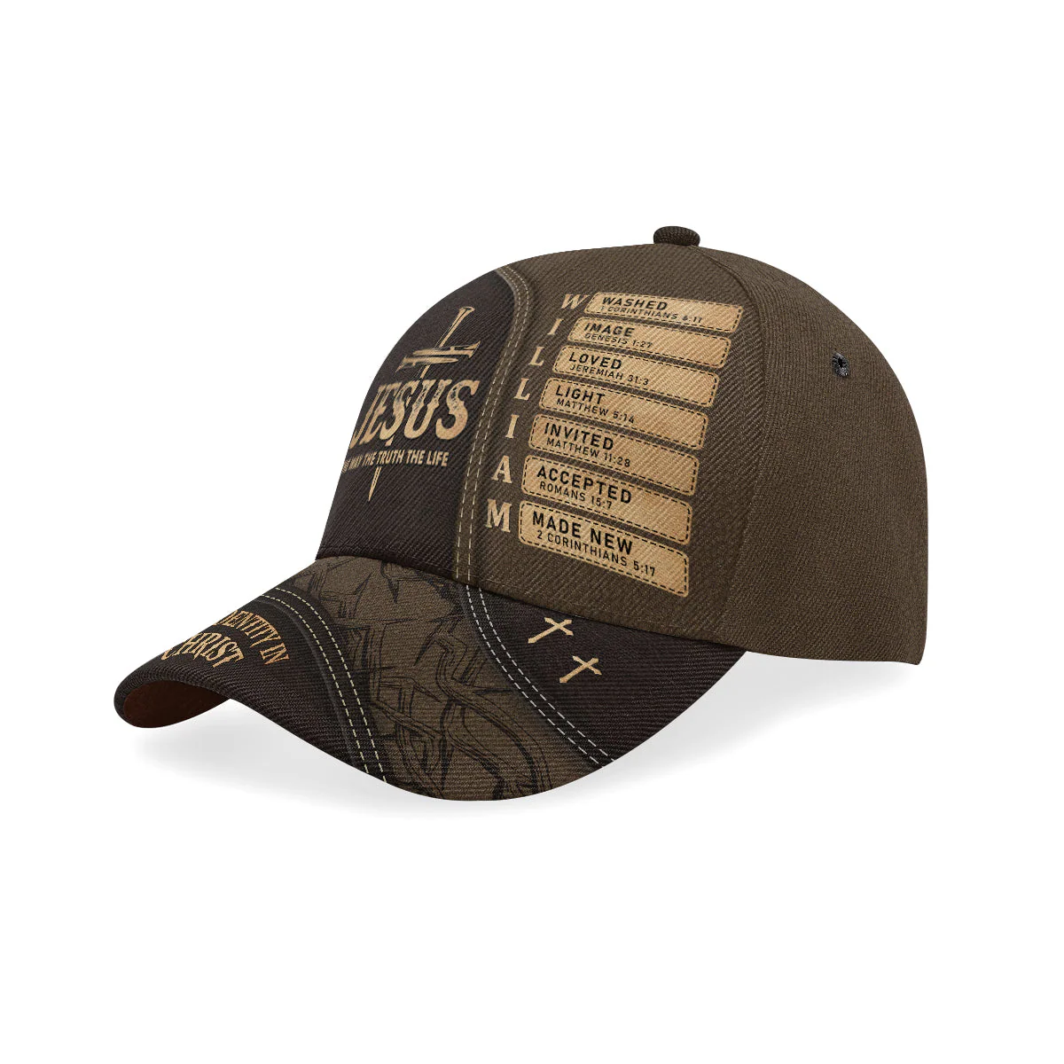 Jesus The Way The Truth The Life - Personalized Classic Cap - Image 4