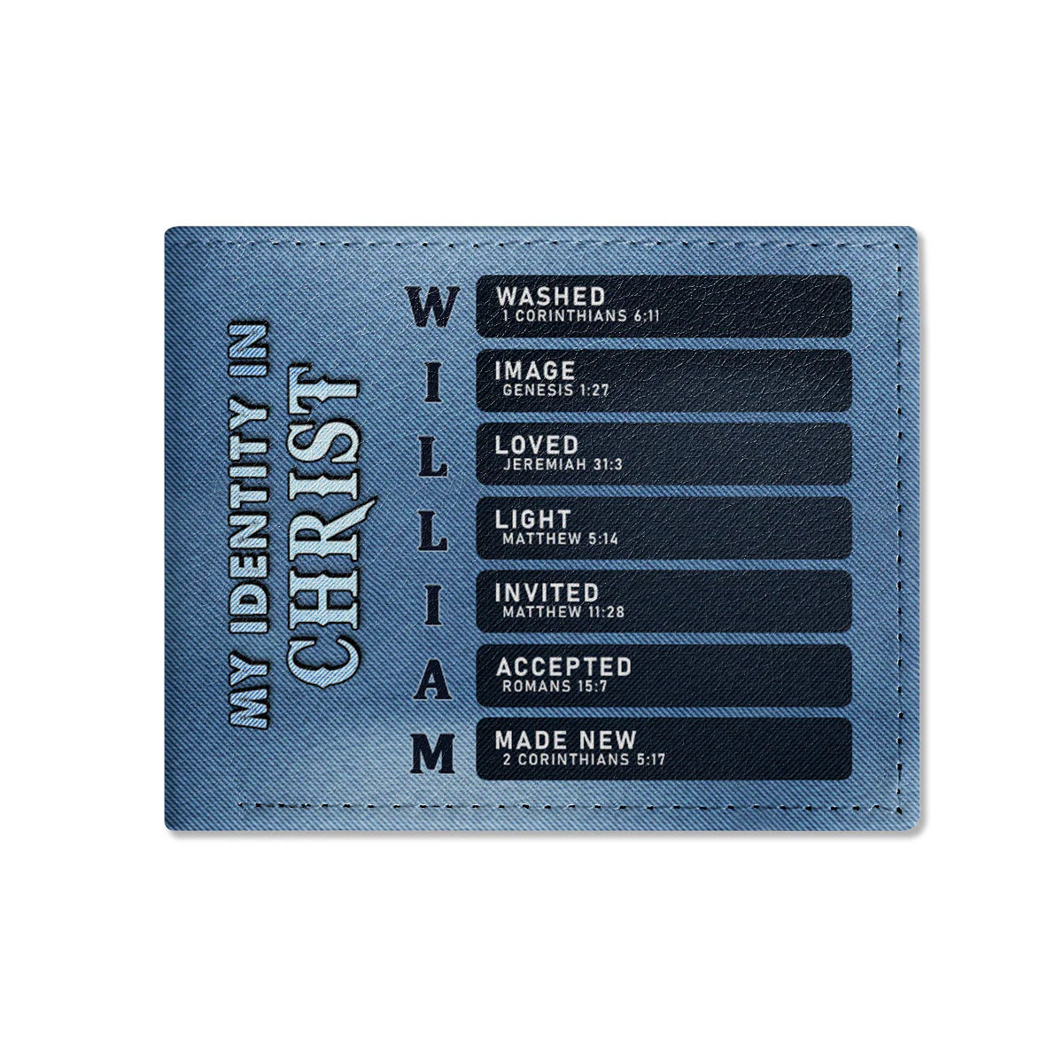 Jesus The Way The Truth The Life - Personalized Leather Folded Wallet TD118 - Image 2