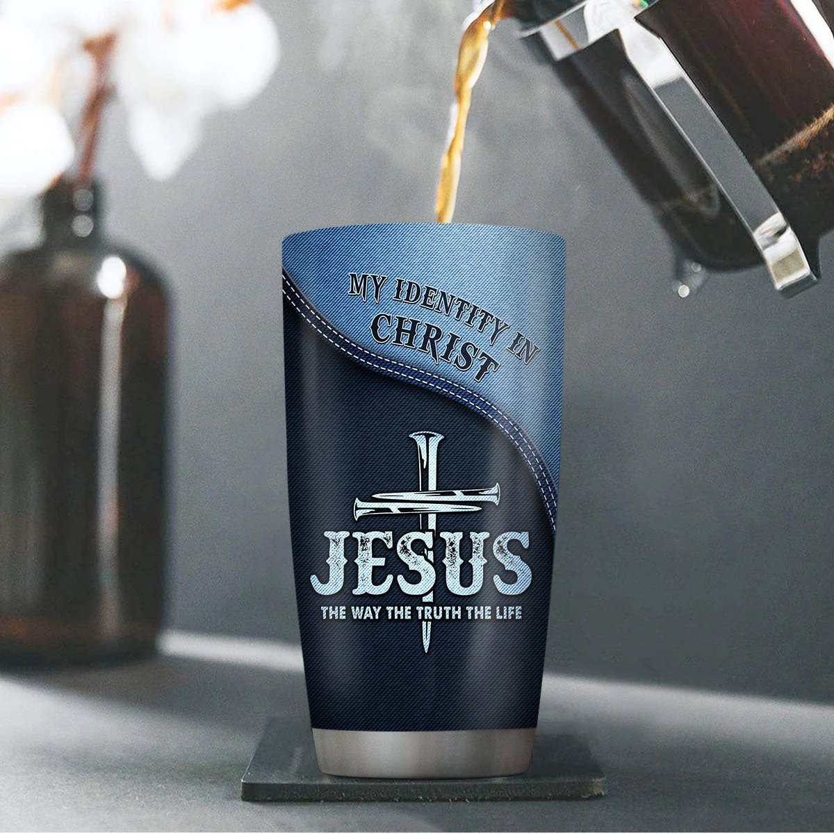 Jesus The Way The Truth The Life - Personalized Stainless Steel Tumbler - Image 4