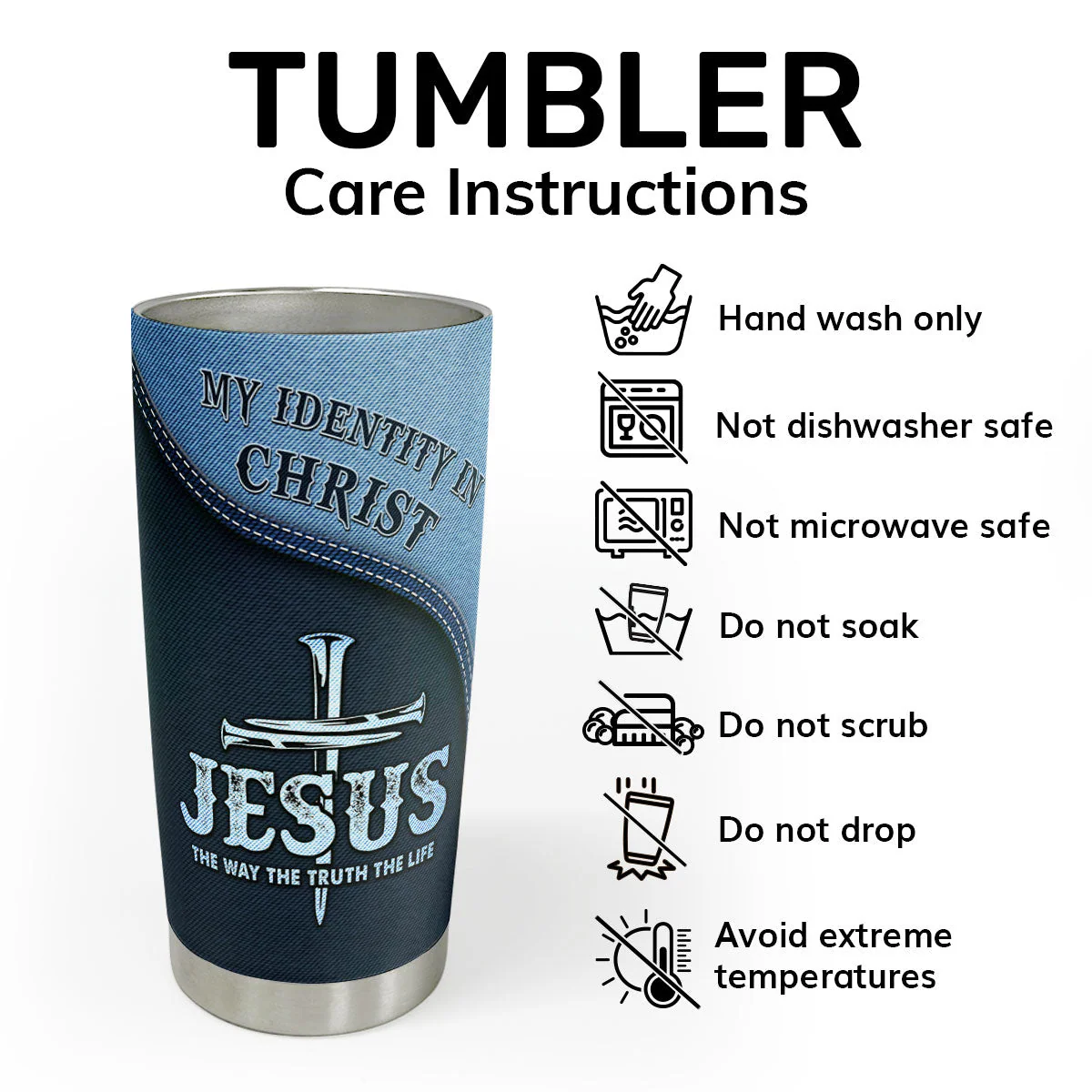 Jesus The Way The Truth The Life - Personalized Stainless Steel Tumbler - Image 5