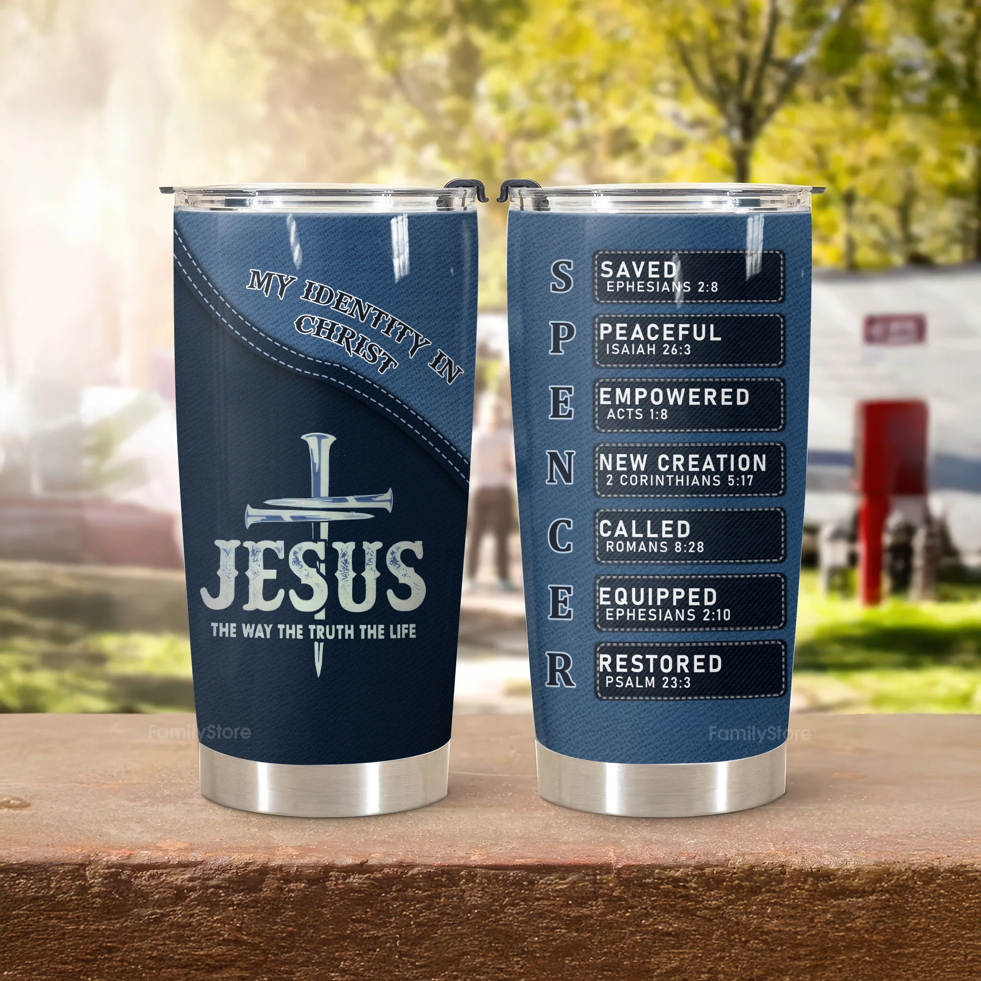 Jesus The Way The Truth The Life - Personalized Stainless Steel Tumbler - Gift For Him | HN02
