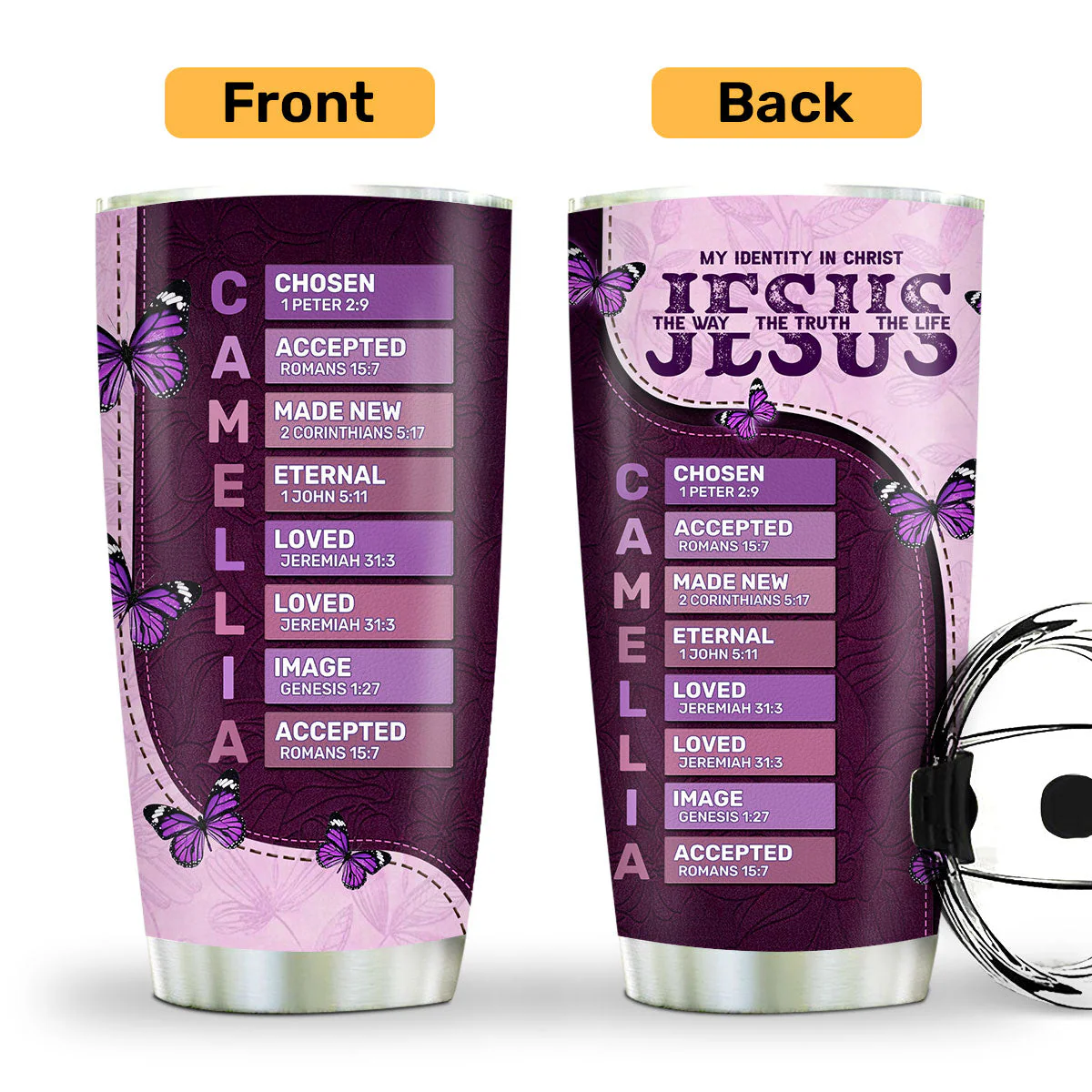 Jesus The Way The Truth The Life - Personalized Stainless Steel Tumbler TD118 - Image 2