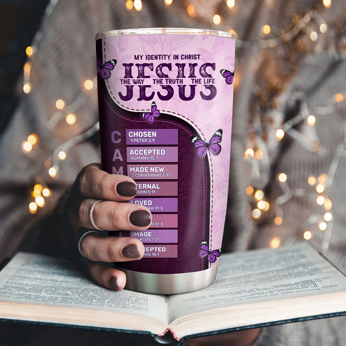 Jesus The Way The Truth The Life - Personalized Stainless Steel Tumbler TD118 - Image 3