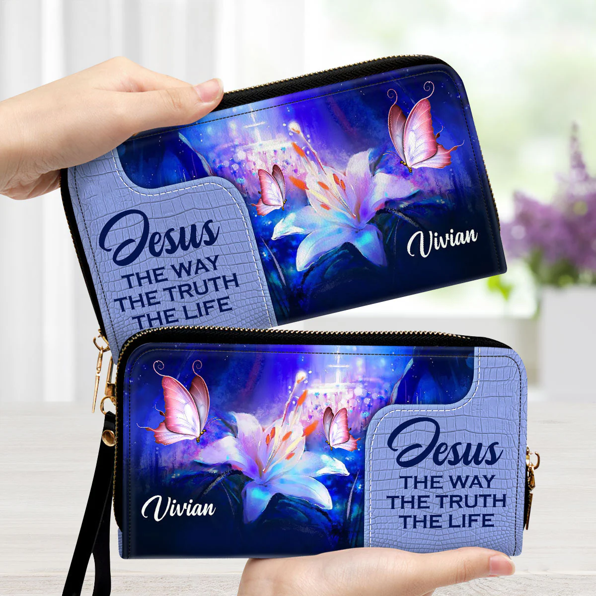 Jesus The Way The Truth The Life - Scripture Gifts For Women Of God - Personalized Leather Long Wallets - AT4080607 - Image 2