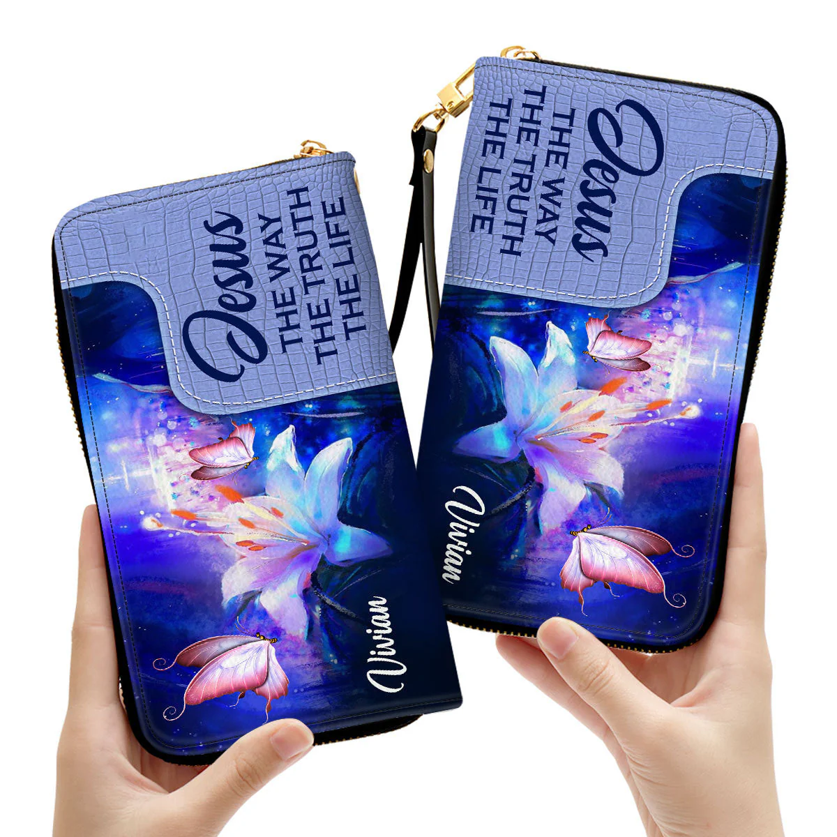 Jesus The Way The Truth The Life - Scripture Gifts For Women Of God - Personalized Leather Bag Free Wallet Deal AT4080607 - Image 4