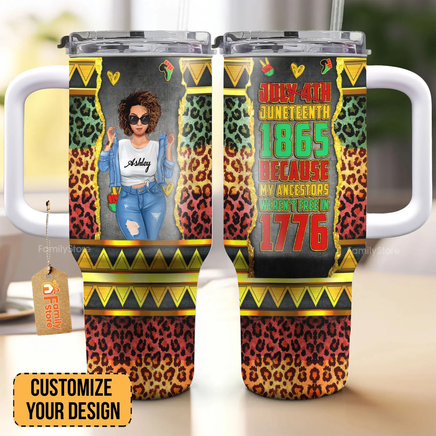 Juneteenth 1865 Freedom Quotes - Personalized Tumbler - Gift for Black Women and African Americans | GR3 - Image 3