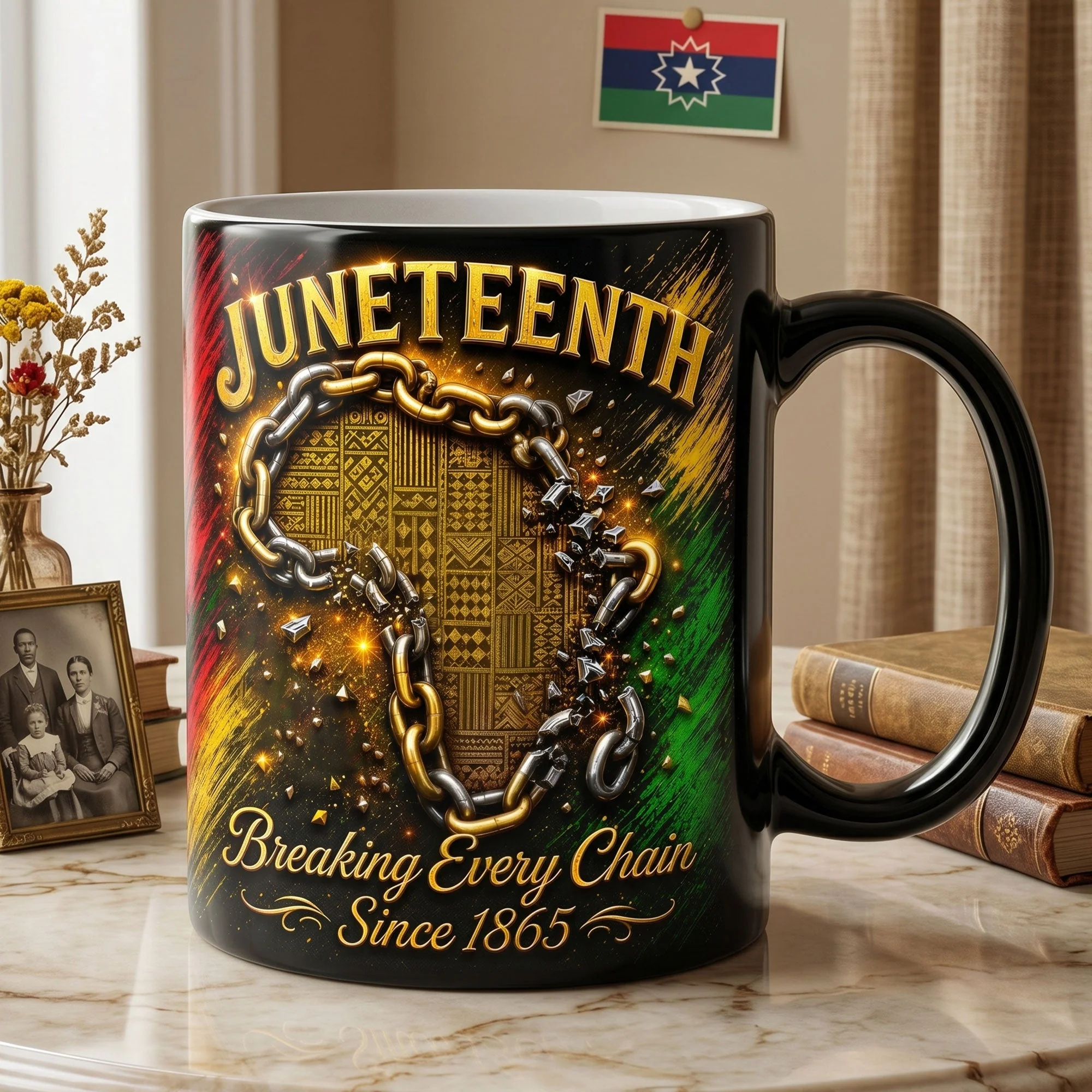 Juneteenth Breaking Every Chain 1865 - Personalized Mug - Gift For Family