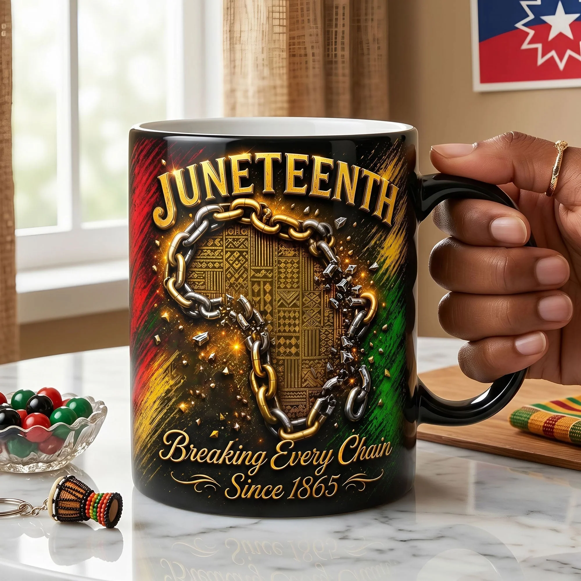 Juneteenth Breaking Every Chain 1865 - Personalized Mug - Gift For Family - Image 2