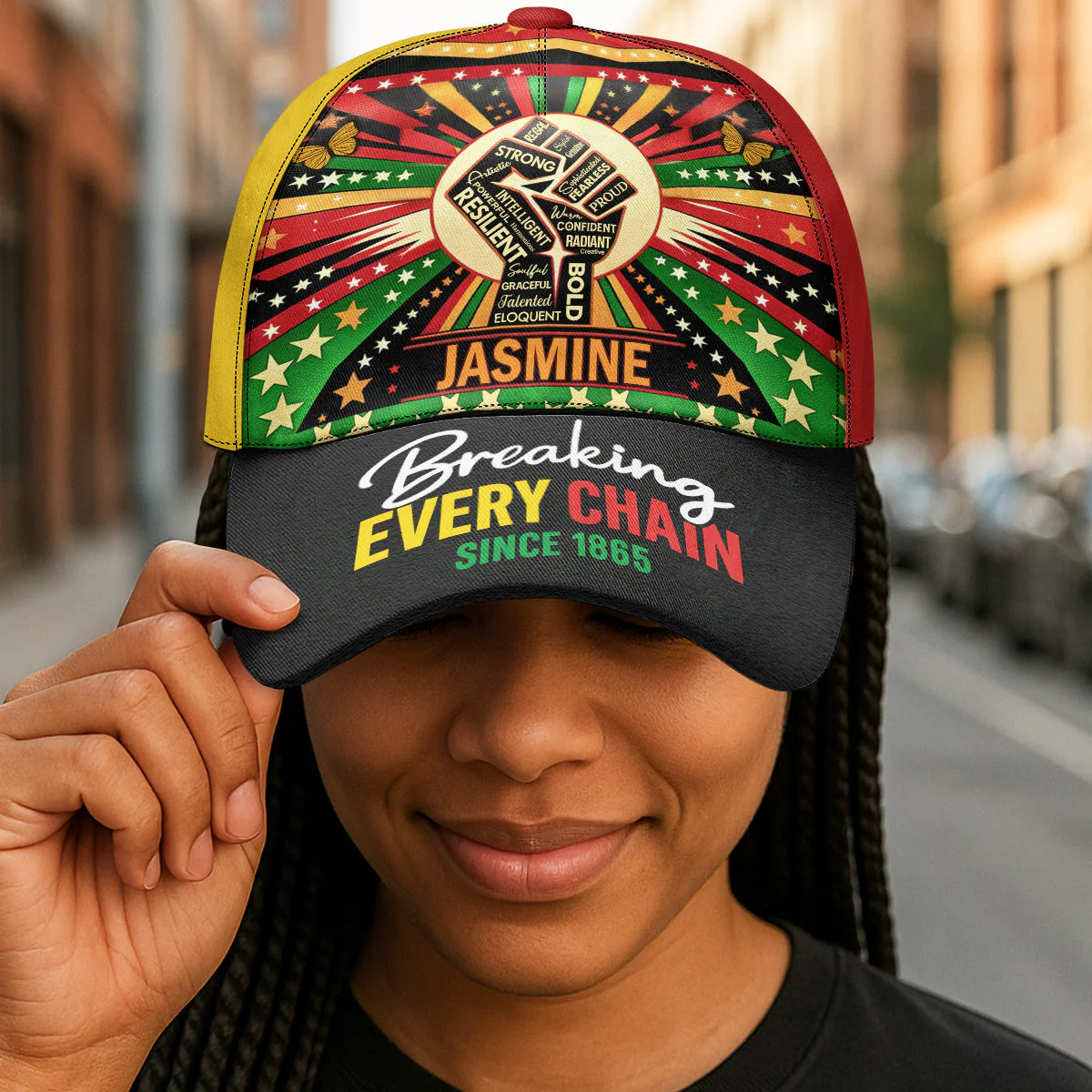 Juneteenth Spirit - Personalized Classic Cap - Juneteenth, Black Pride | YMQ - Image 2
