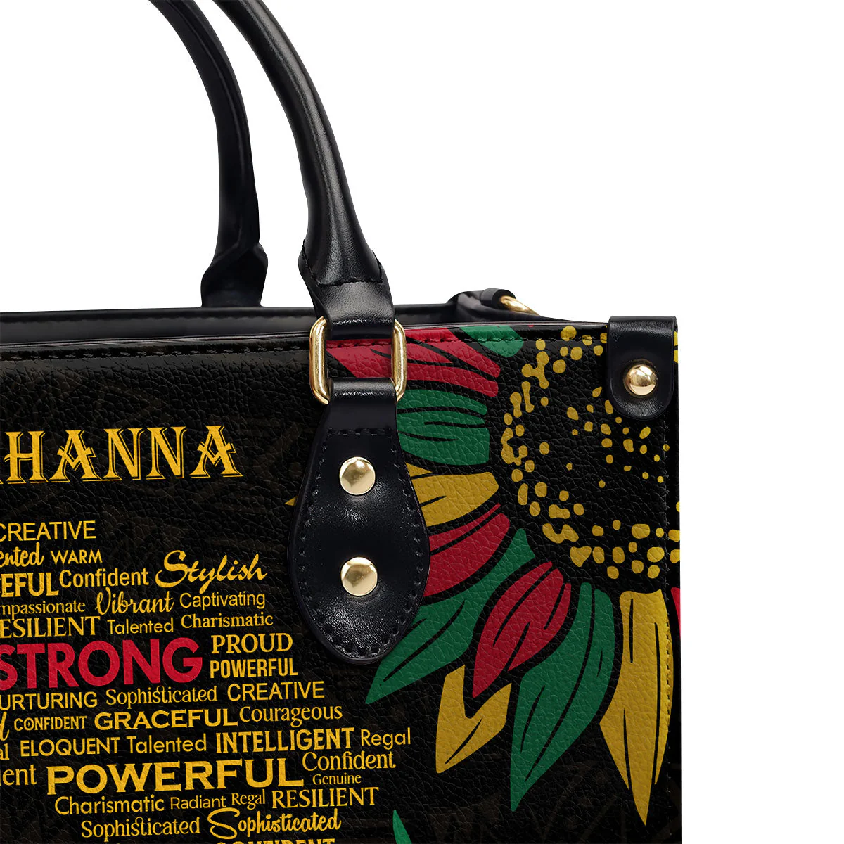 Juneteenth Strong Powerful Afro Queen - Custom Name Leather Handbag - Black Heritage Gift For Her HD95 - Image 6
