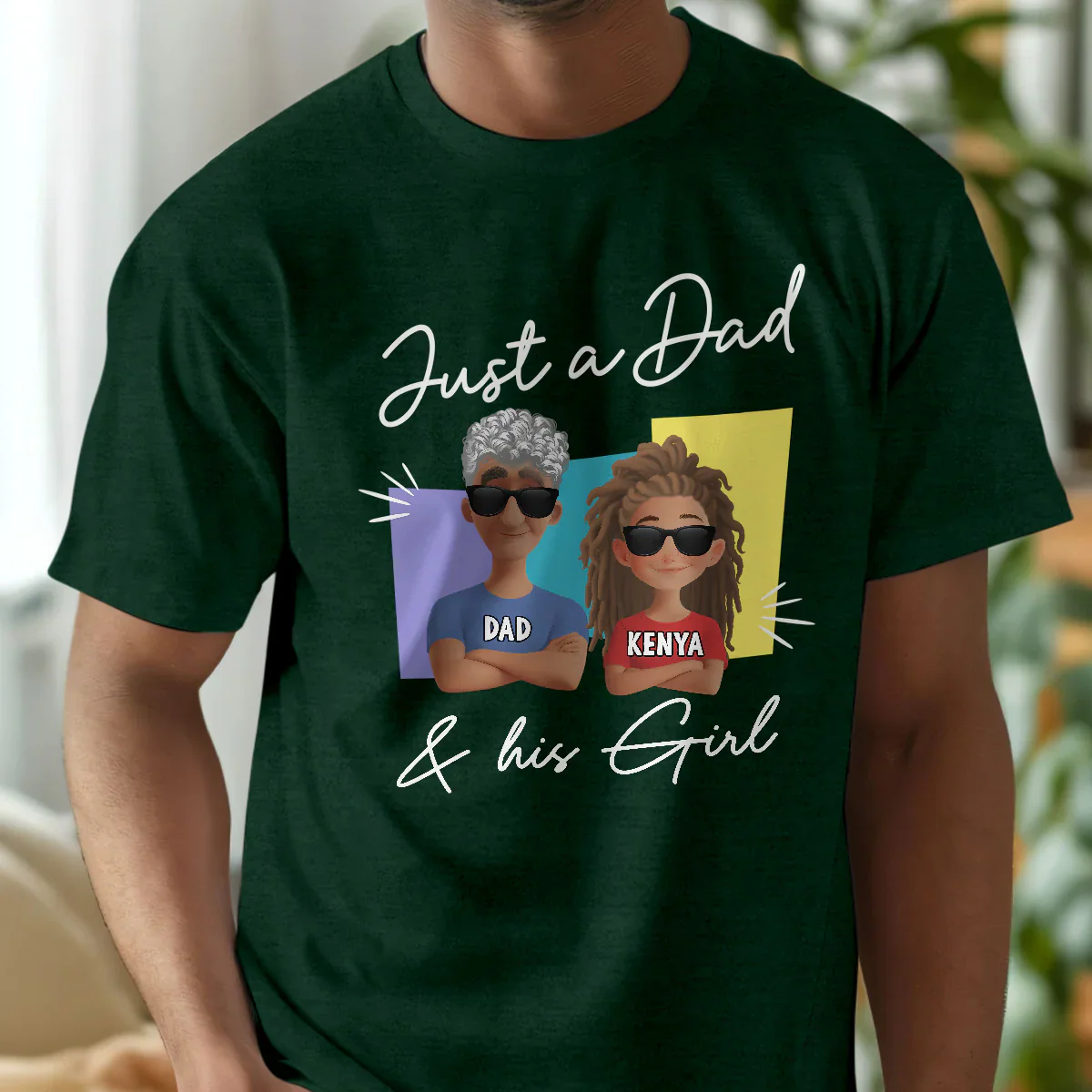 Just A Dad and His Girl Shirt - Custom Father Daughter T-Shirt With Names - Gift For Dad, Father's Day | GR29 HD95 - Image 4