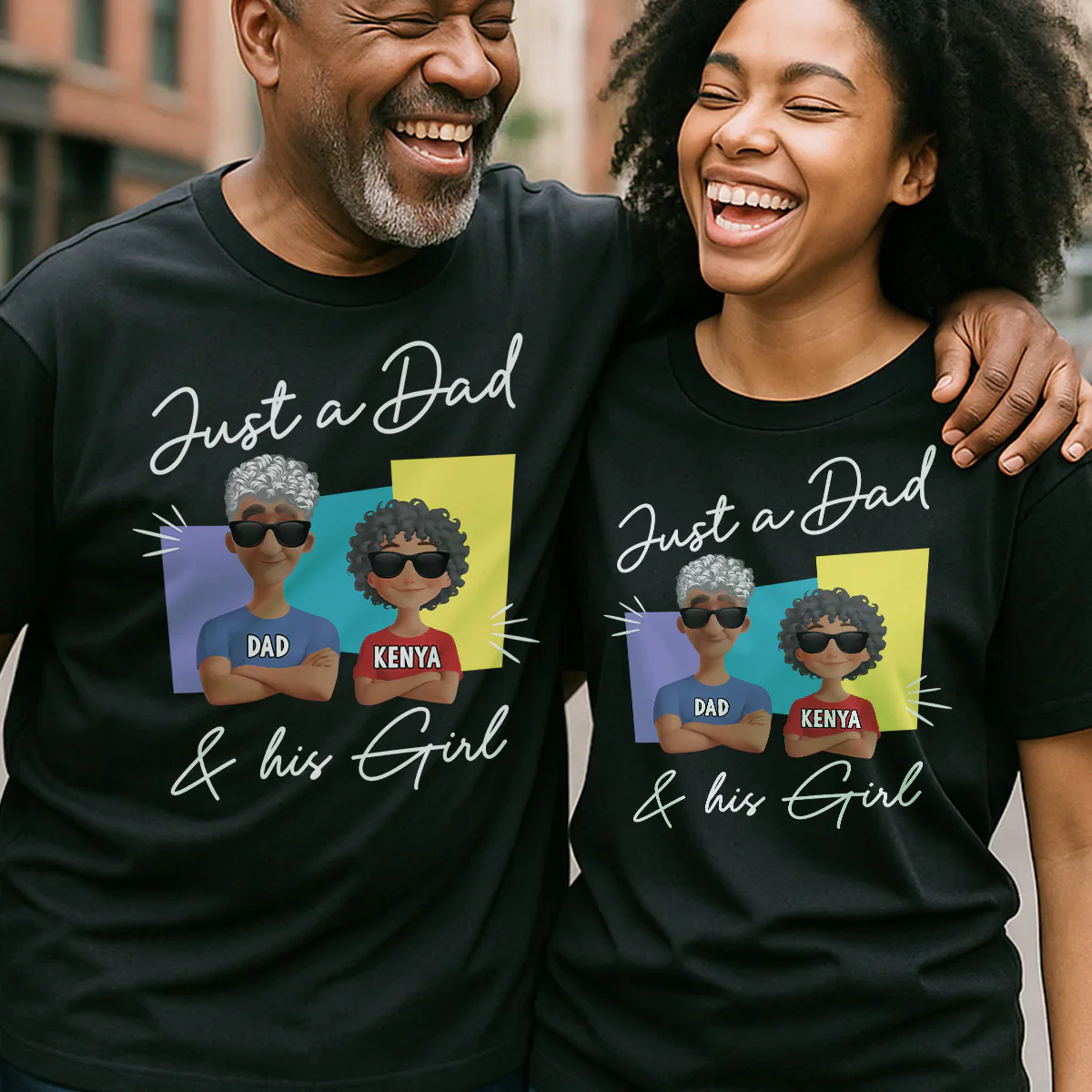 Just A Dad and His Girl Shirt - Custom Father Daughter T-Shirt With Names - Gift For Dad, Father's Day | GR29 HD95 - Image 5