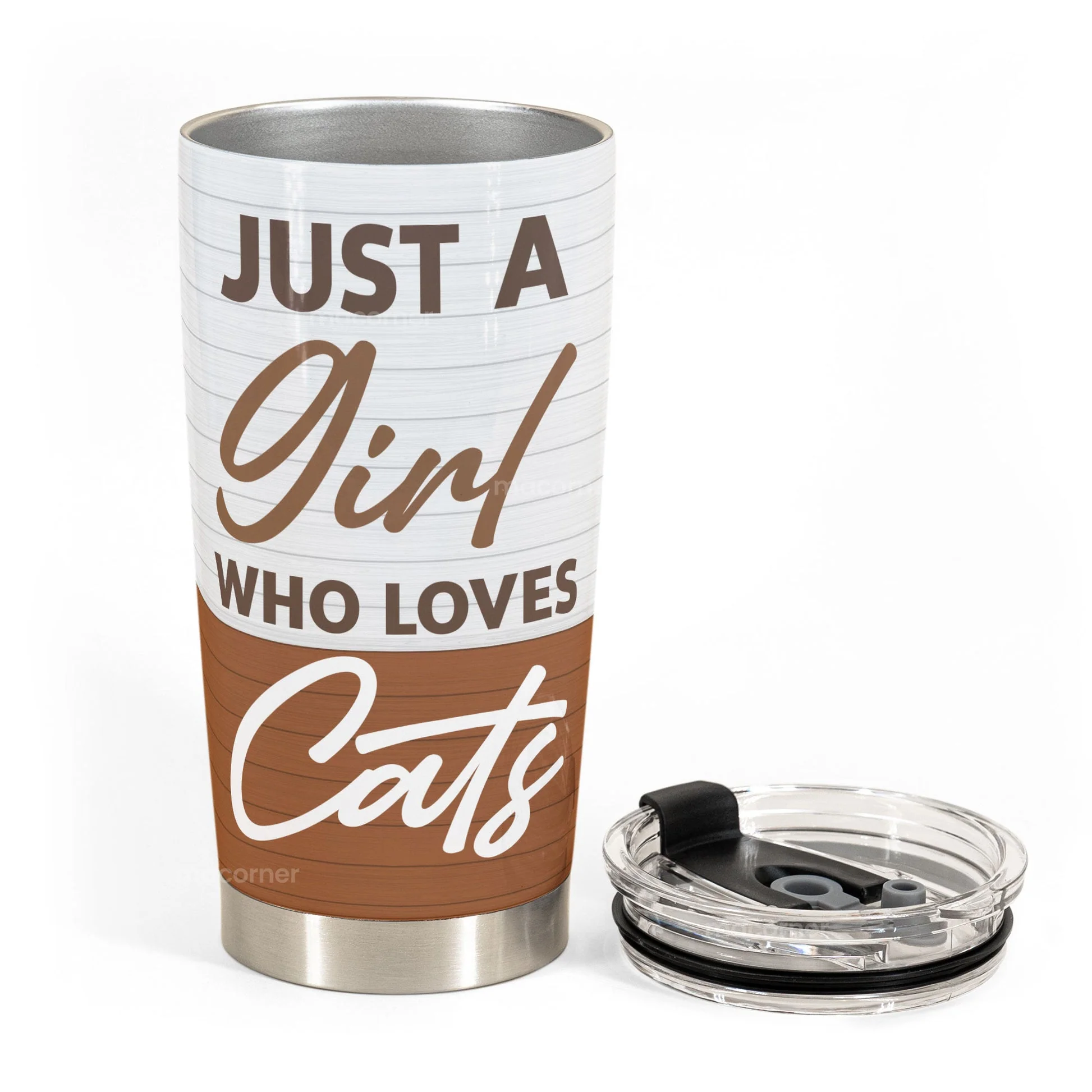 Just A Girl Who Love Cats Cartoon Cat - Personalized Tumbler Cup - Gift for Pet Owners, Pet Lovers, Cat Mom | CLP15 NH96 - Image 3