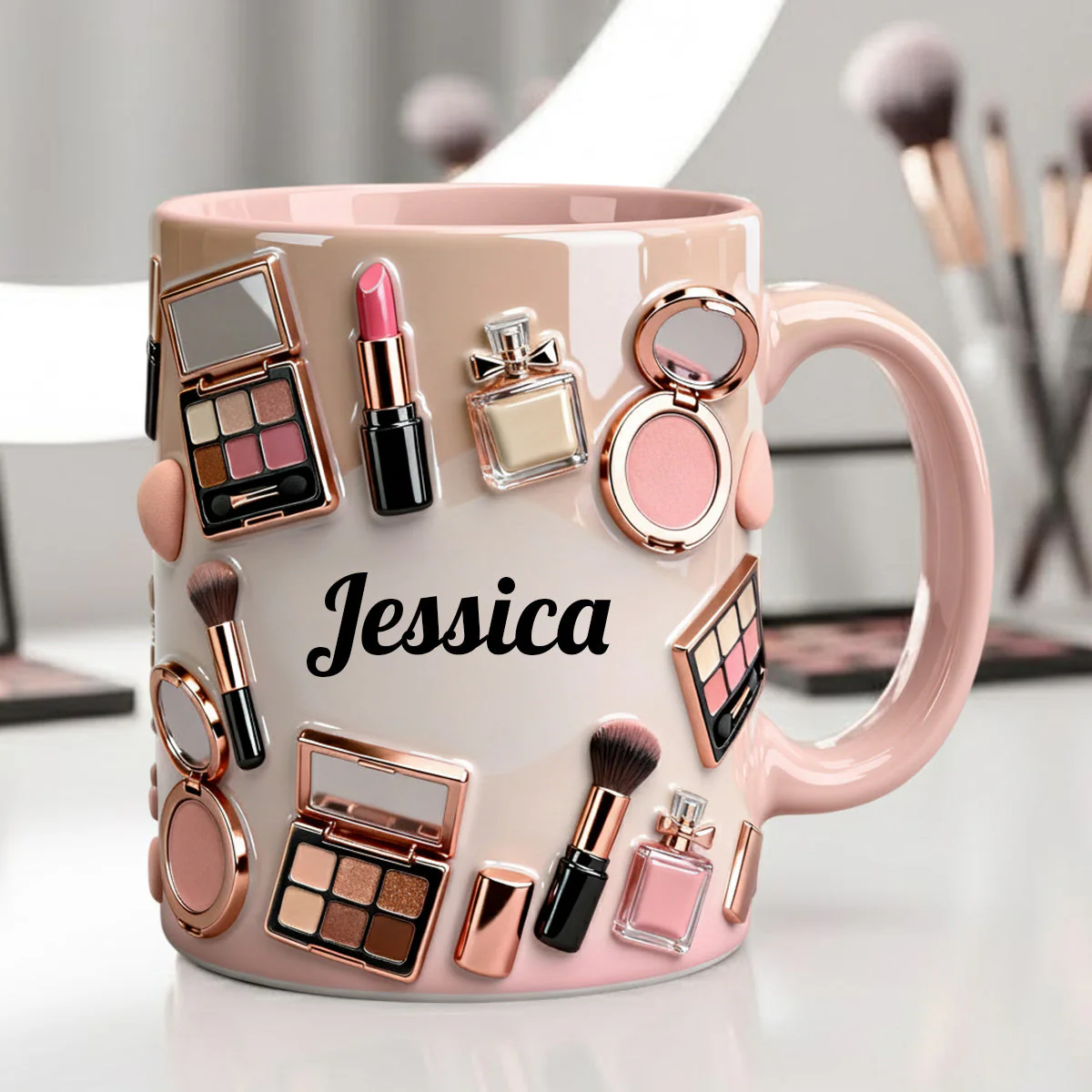 Just A Girl Who Love Makeup - Personalized Accent Mug - Gift For Her, Makeup Artists NL122