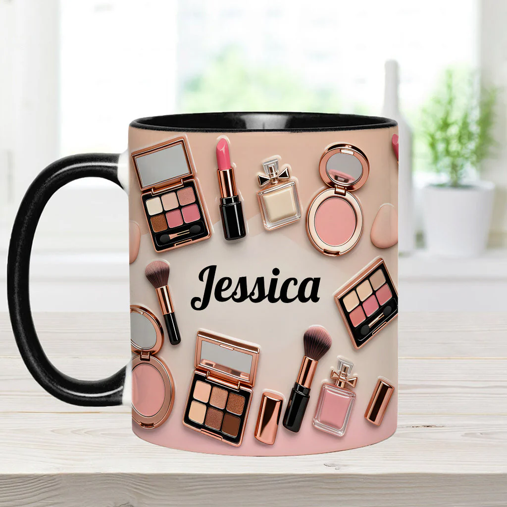 Just A Girl Who Love Makeup - Personalized Accent Mug - Gift For Her, Makeup Artists NL122 - Image 4