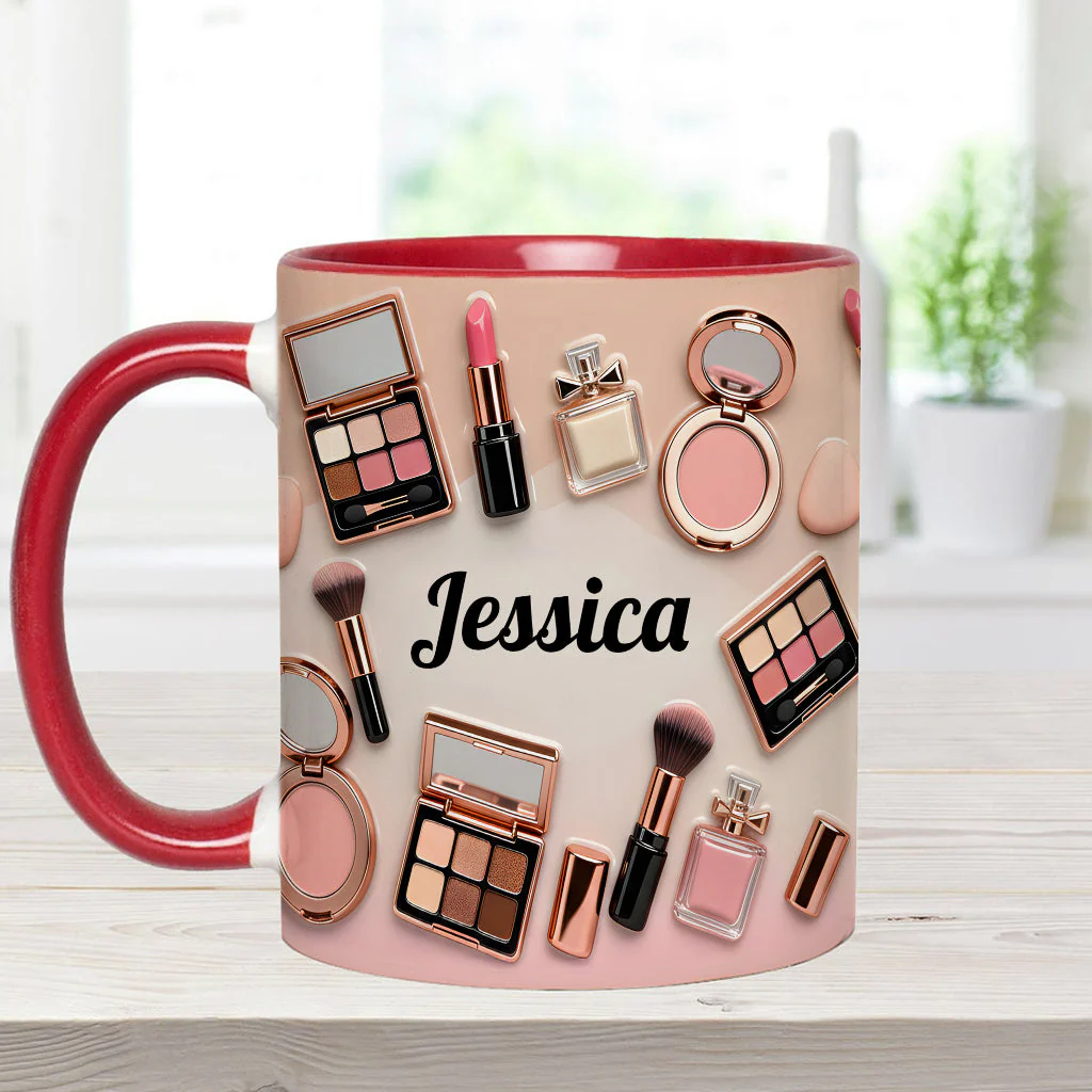 Just A Girl Who Love Makeup - Personalized Accent Mug - Gift For Her, Makeup Artists NL122 - Image 5