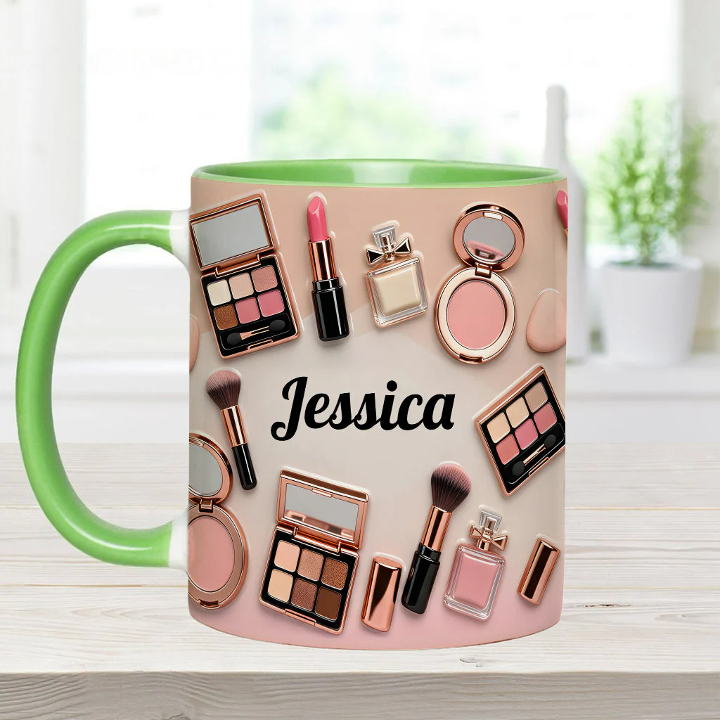 Just A Girl Who Love Makeup - Personalized Accent Mug - Gift For Her, Makeup Artists NL122 - Image 6