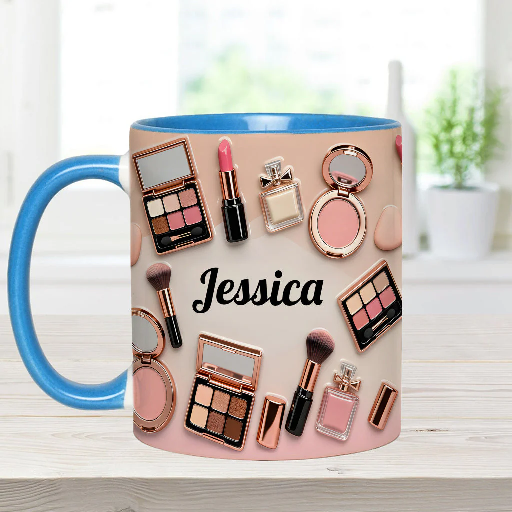Just A Girl Who Love Makeup - Personalized Accent Mug - Gift For Her, Makeup Artists NL122 - Image 7