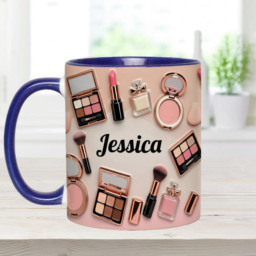 Just A Girl Who Love Makeup - Personalized Accent Mug - Gift For Her, Makeup Artists NL122 - Image 9